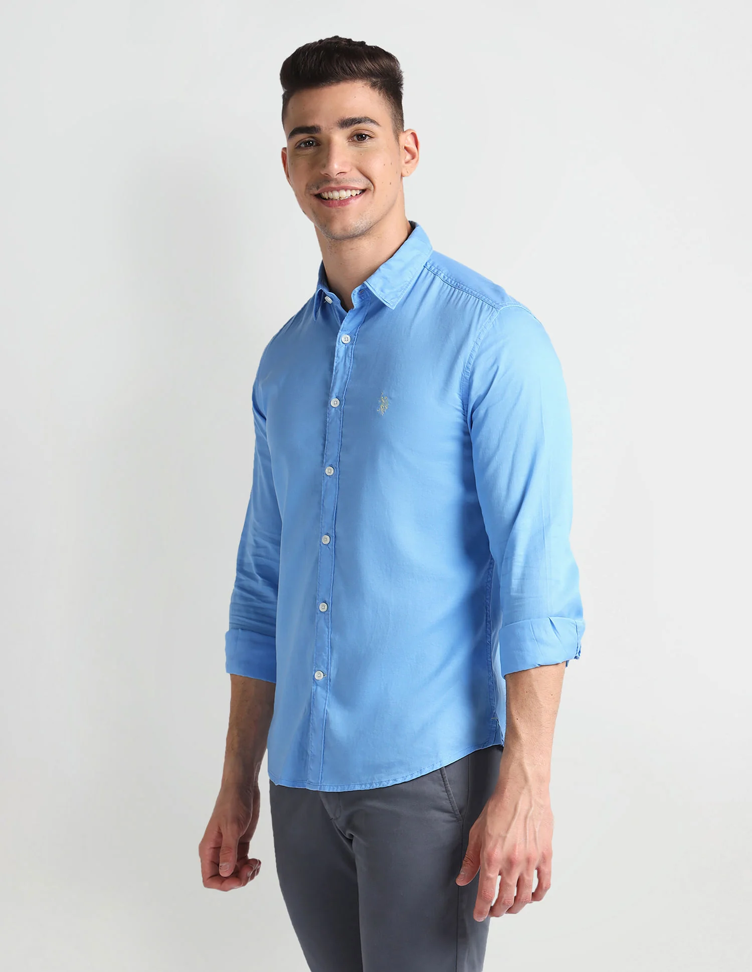Slim Fit Solid Twill Shirt - Image 4