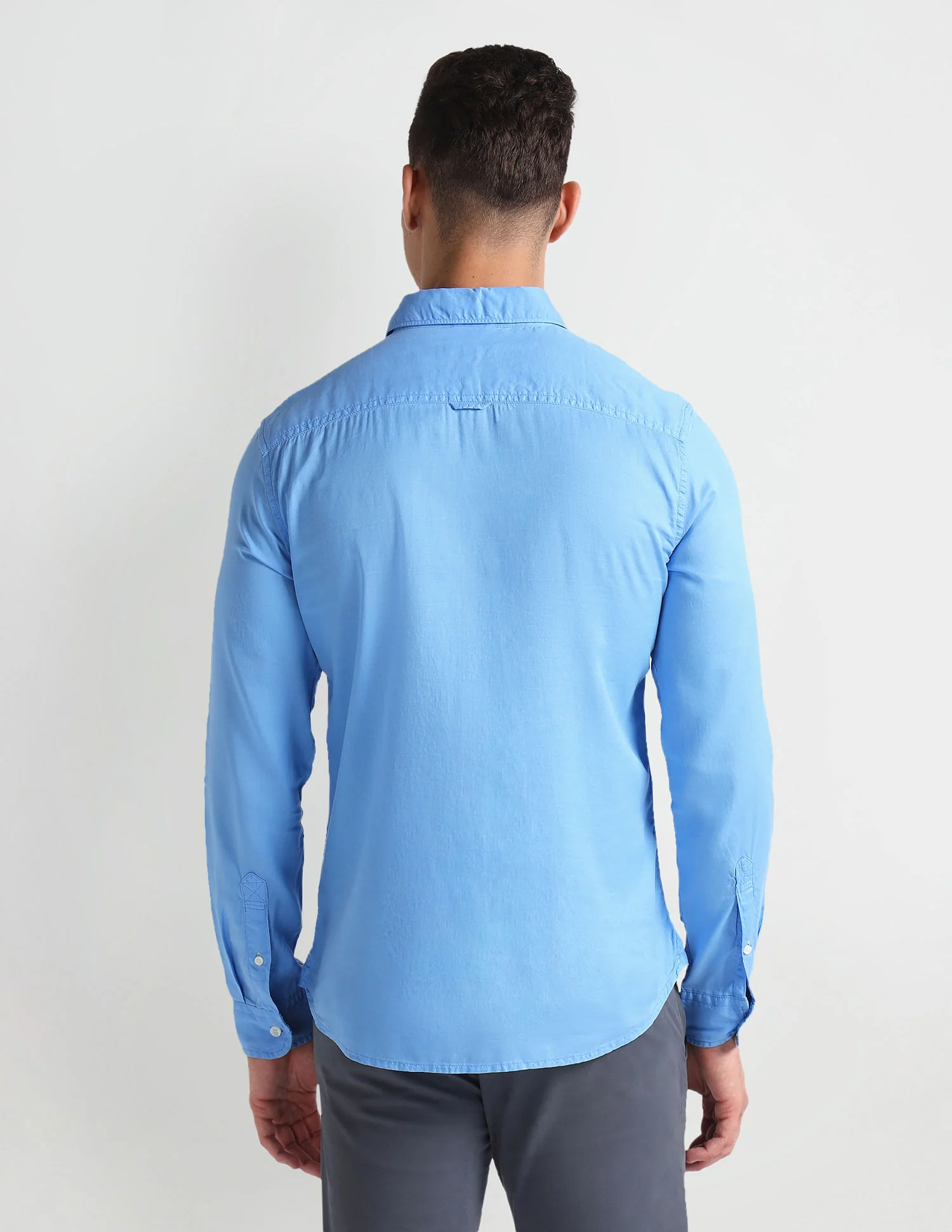 Slim Fit Solid Twill Shirt - Image 5