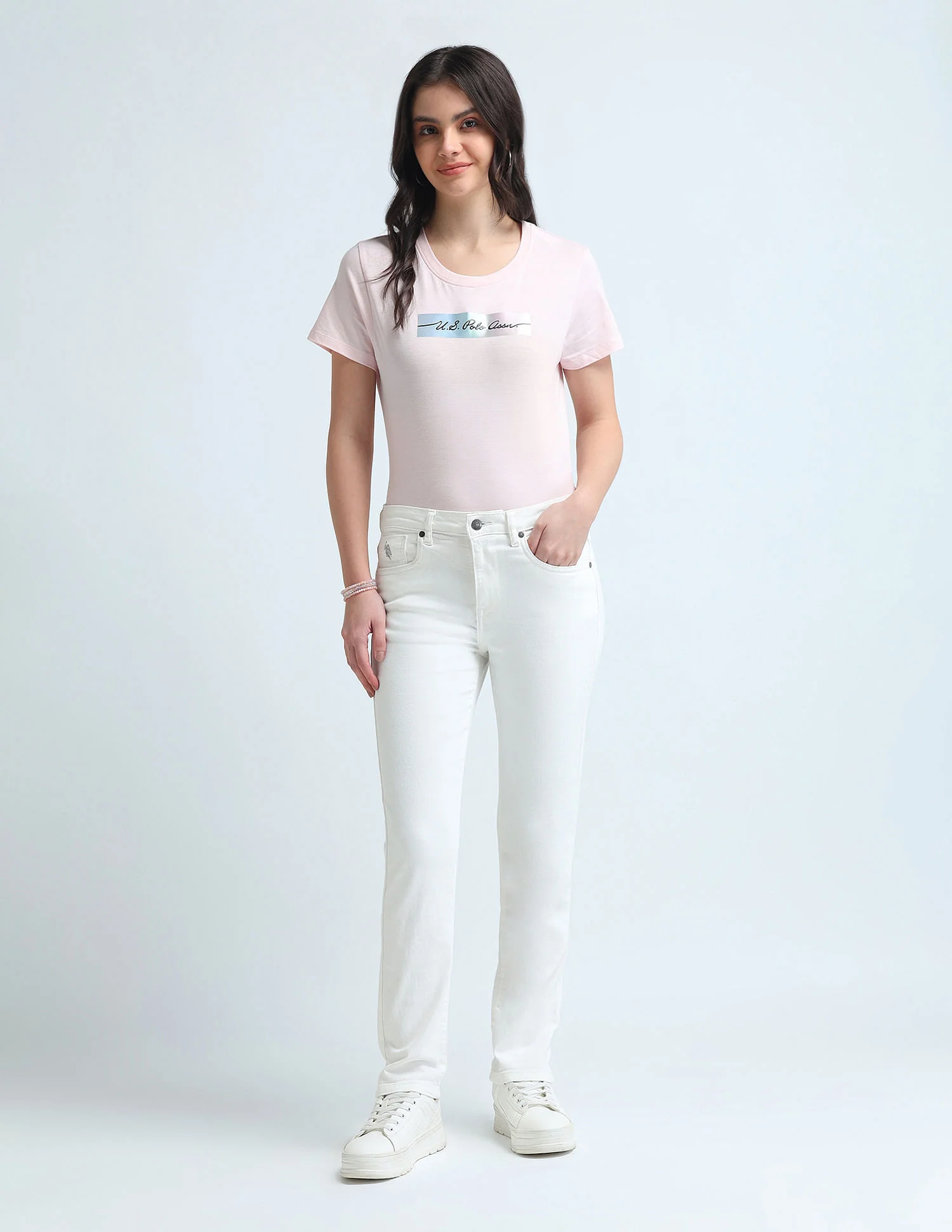Slim Fit White Jeans - Image 3