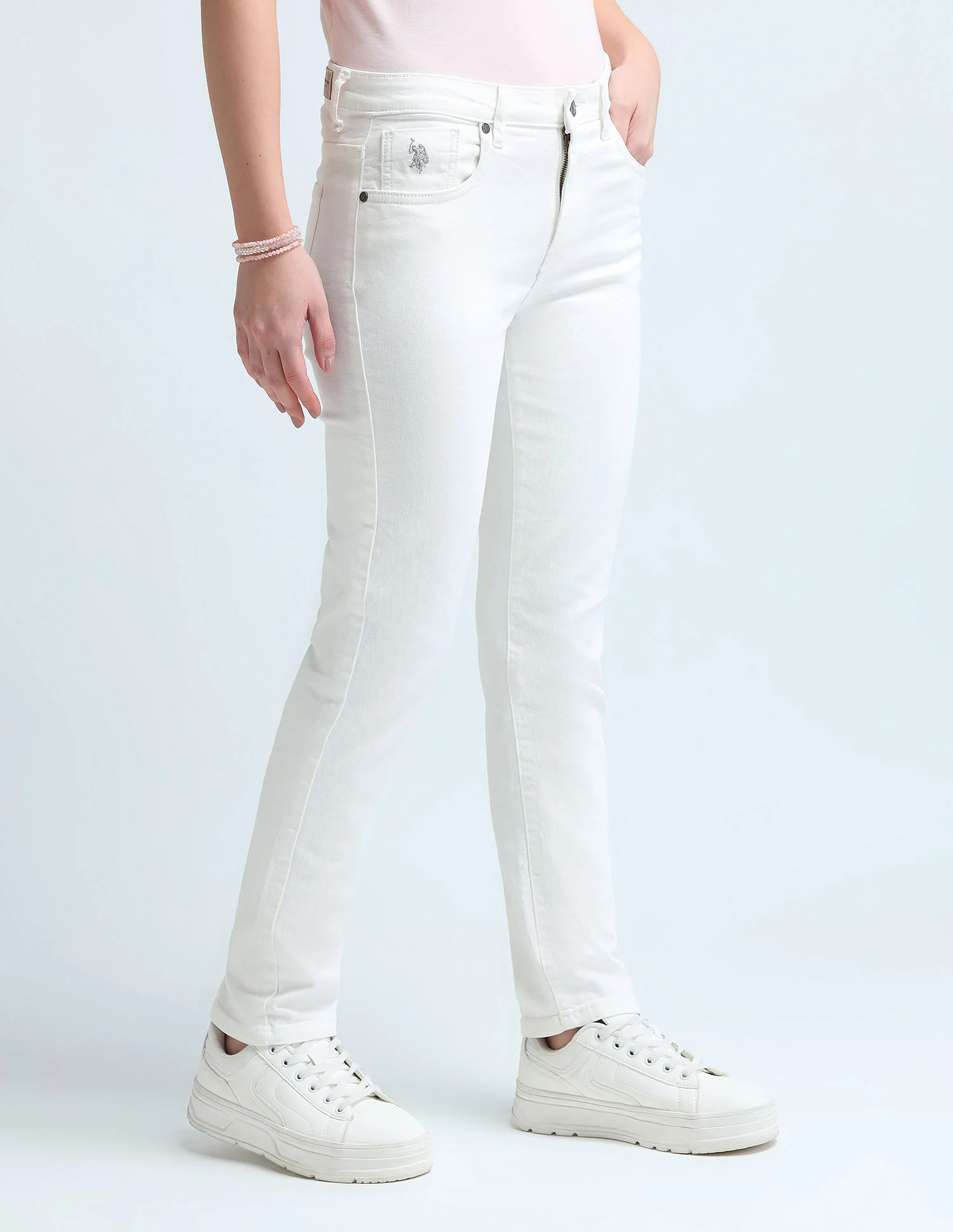 Slim Fit White Jeans - Image 4