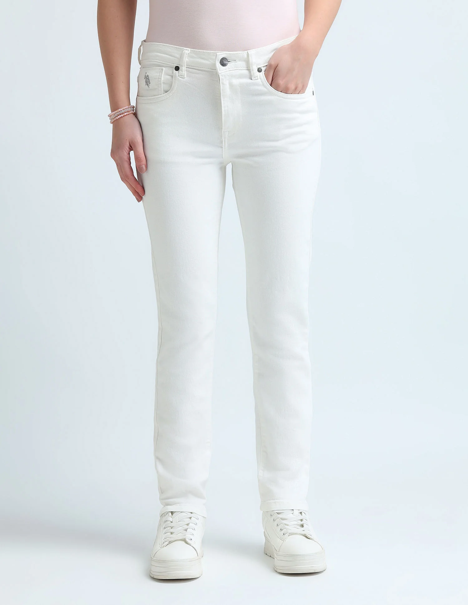 Slim Fit White Jeans - Image 6