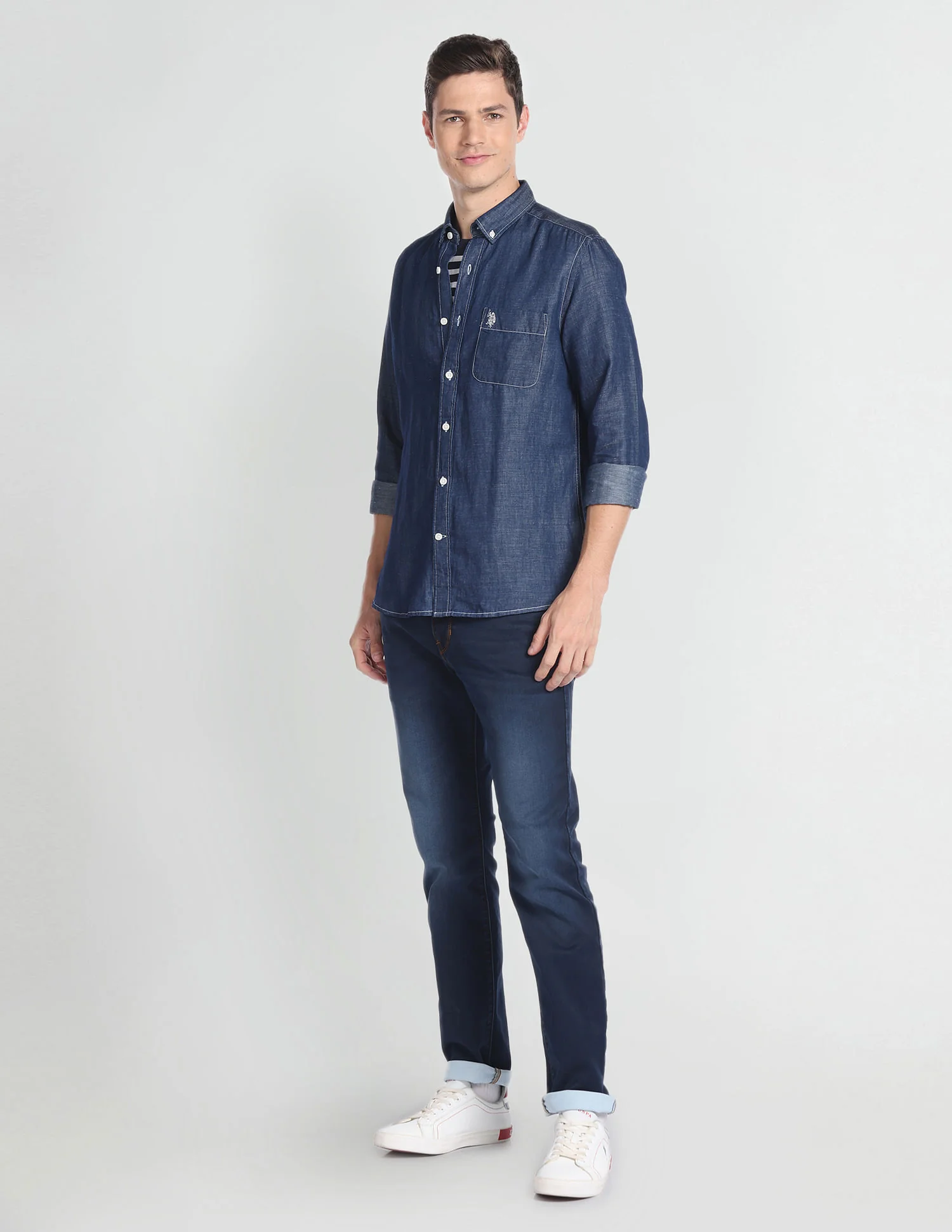 Slim Tapered Fit Dark Wash Jeans - Image 3