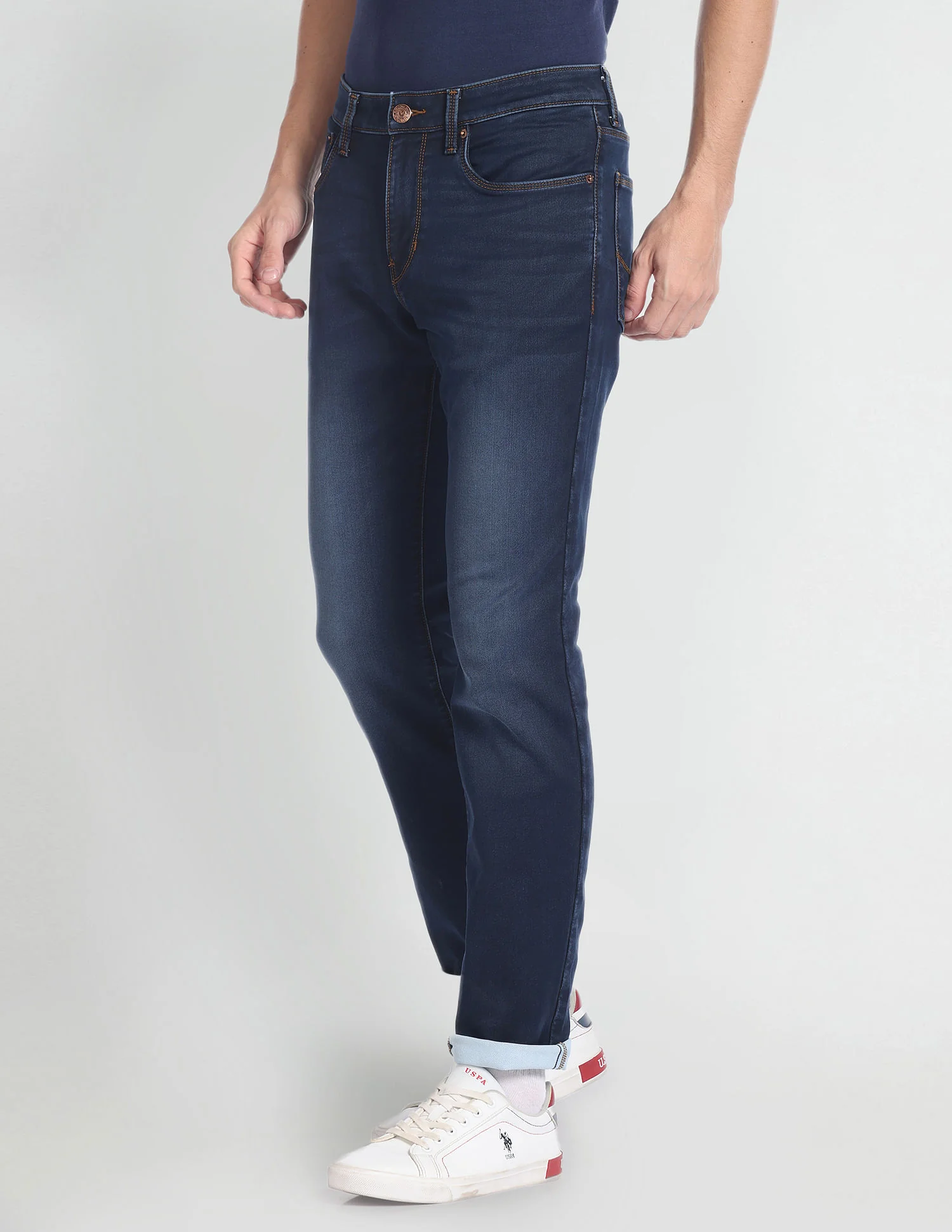 Slim Tapered Fit Dark Wash Jeans - Image 4