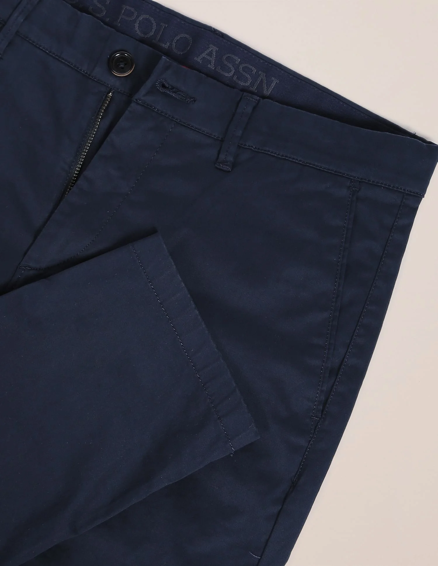 Solid Austin Trim Fit Casual Trousers - Image 2