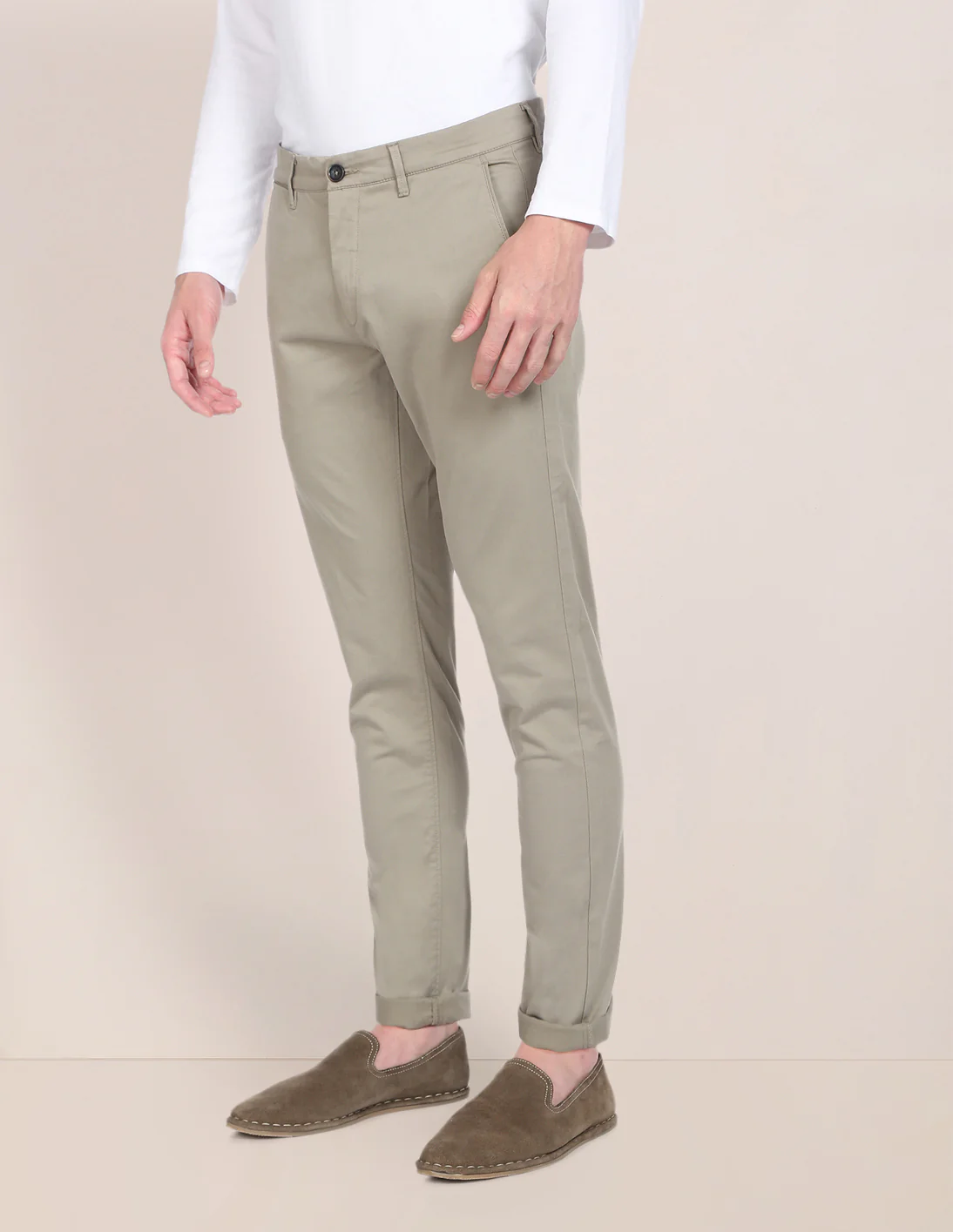 Solid Austin Trim Fit Casual Trousers - Image 4
