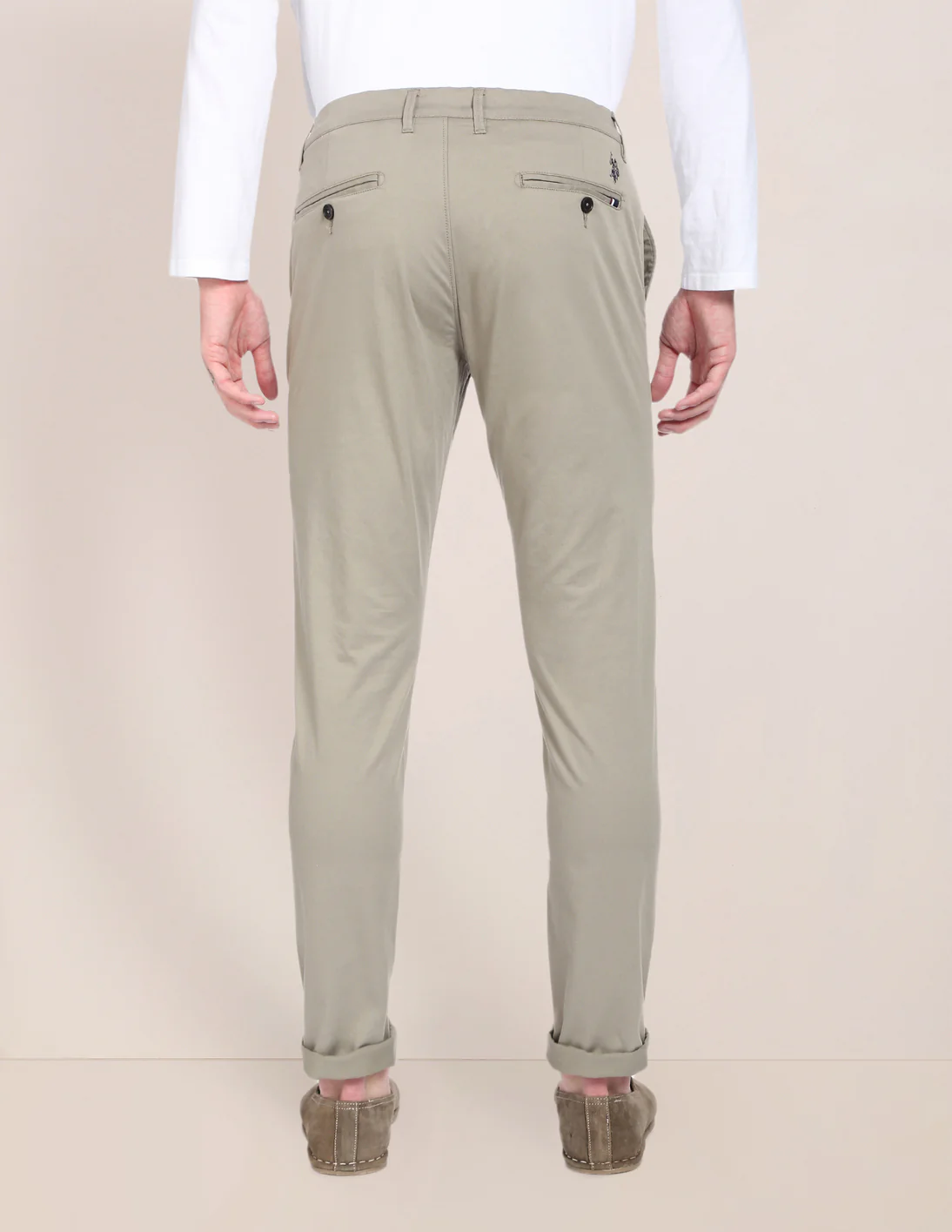 Solid Austin Trim Fit Casual Trousers - Image 5