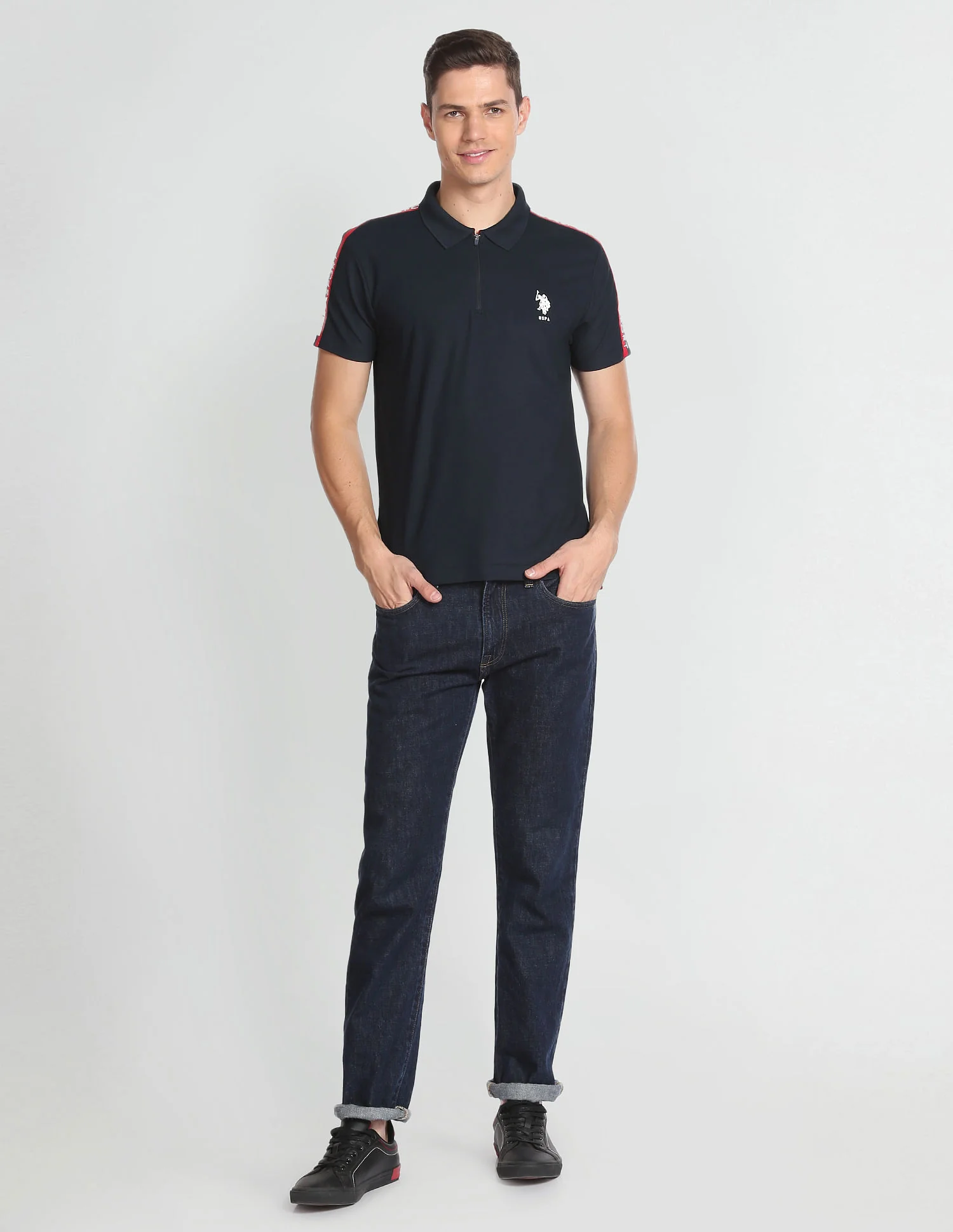 Solid Brand Tape Polo Shirt - Image 3