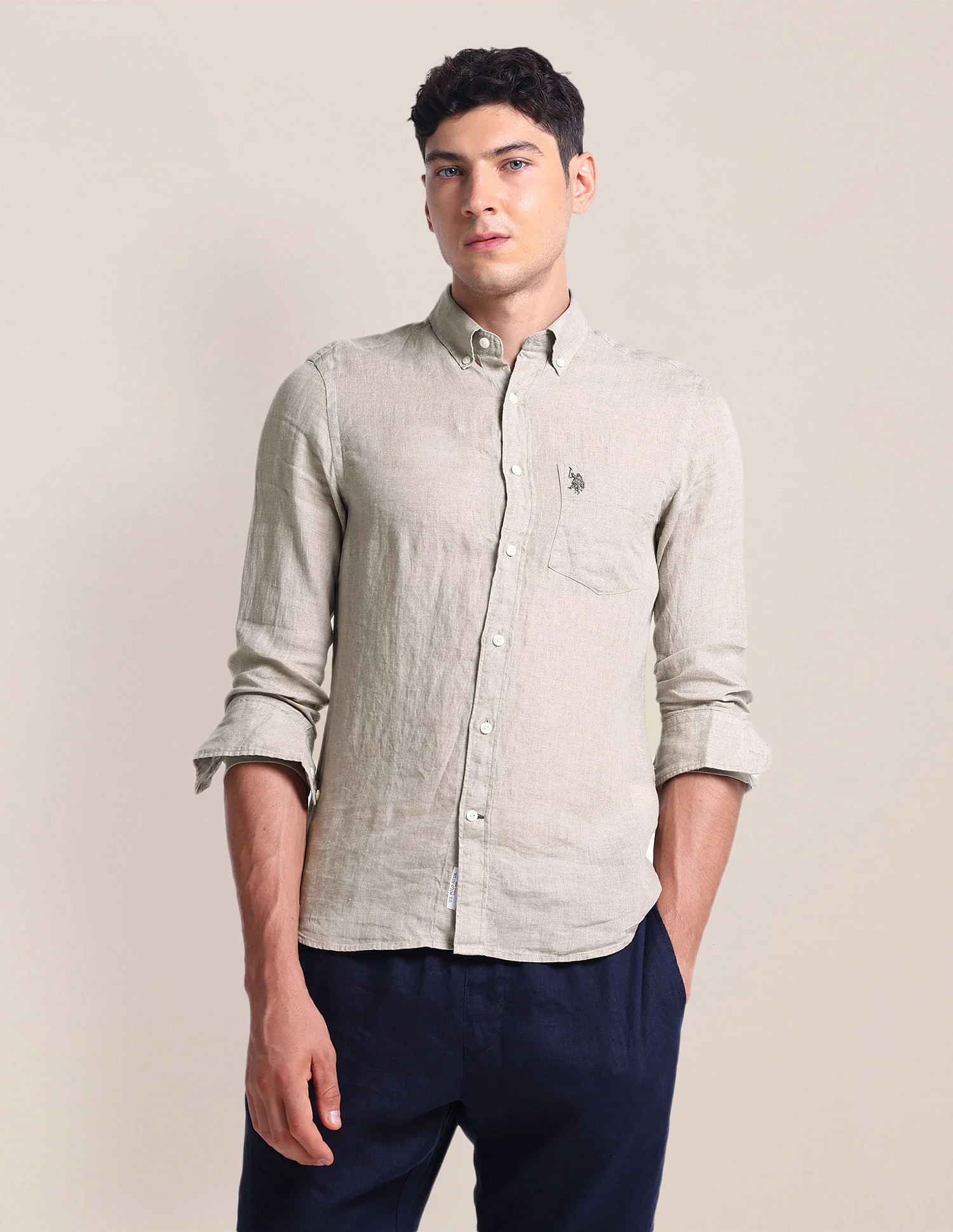 Solid Chest Pocket Shirt - Image 6