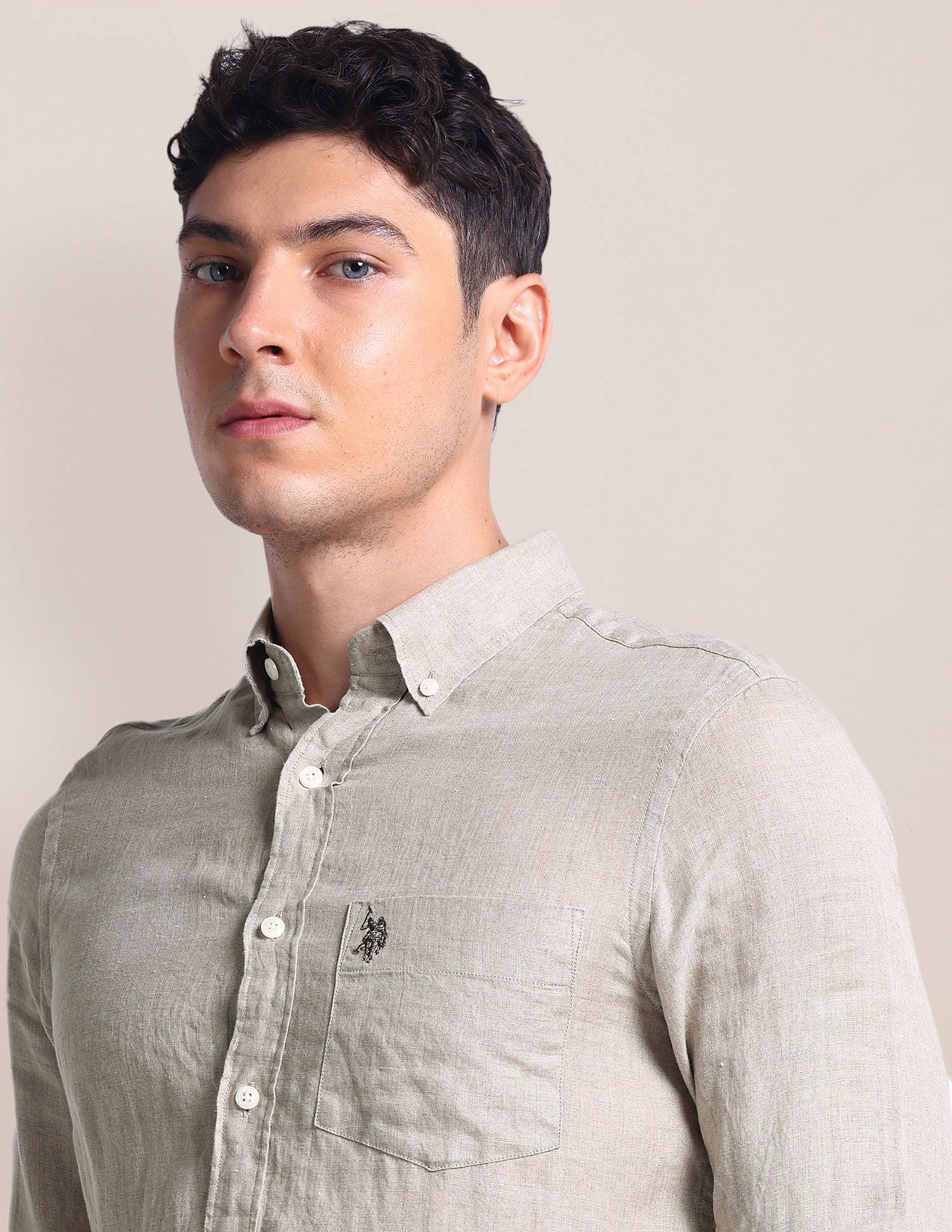 Solid Chest Pocket Shirt - Image 7