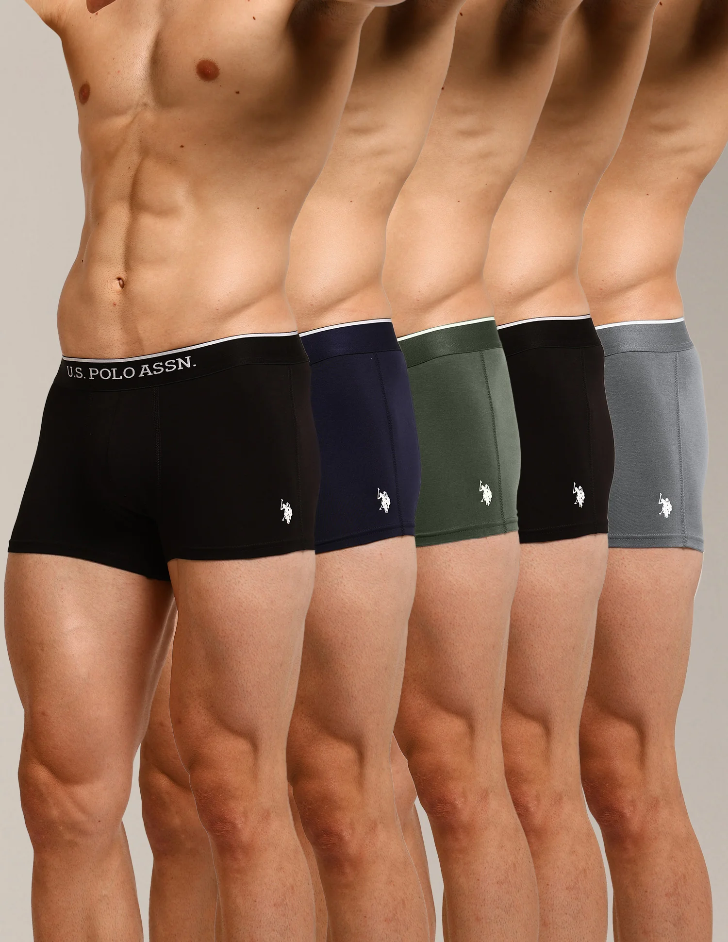 Solid Mid Rise ET004-P5 Trunks - Pack Of 5 - Image 10