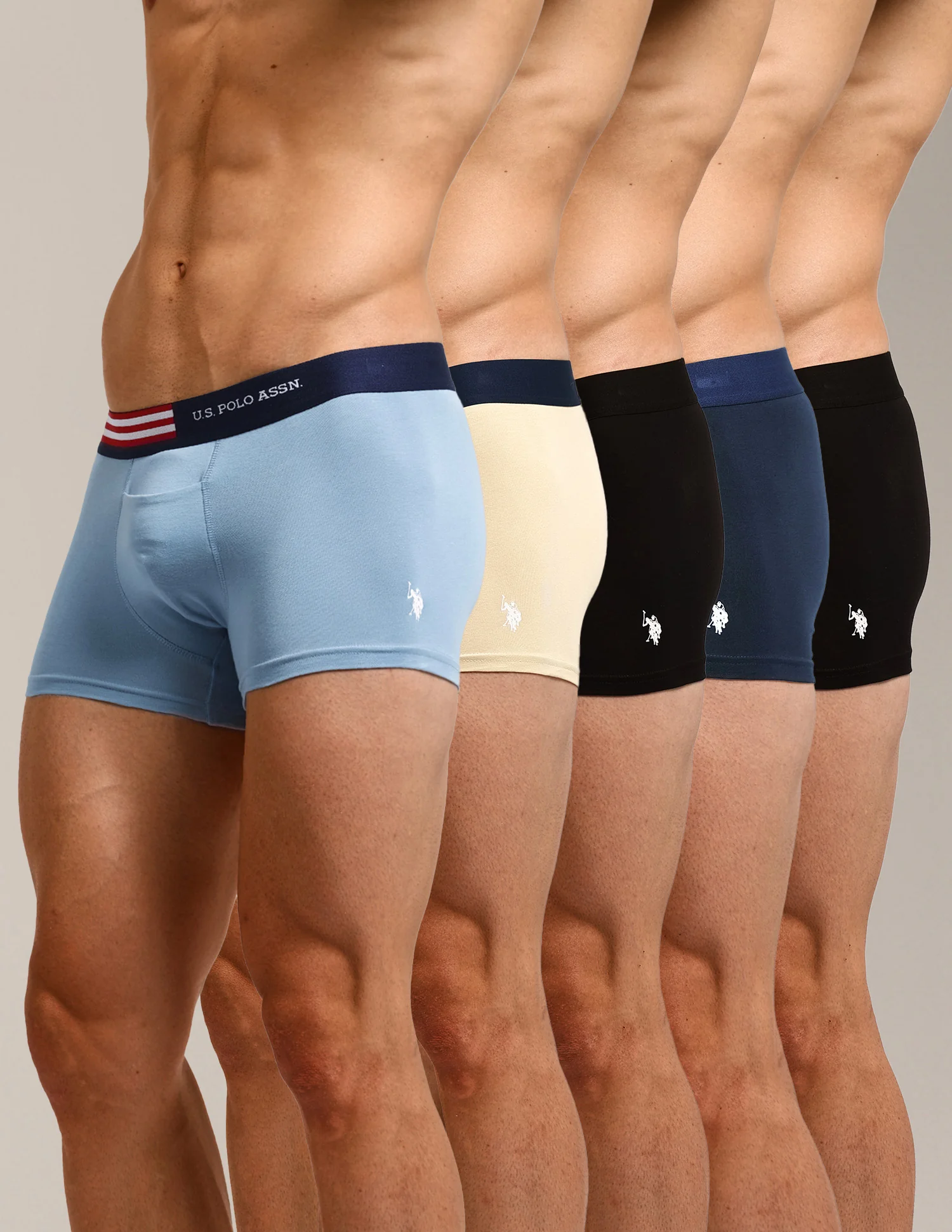 Elastic Waistband Solid OET06-P5 Trunks - Pack Of 5 - Image 10