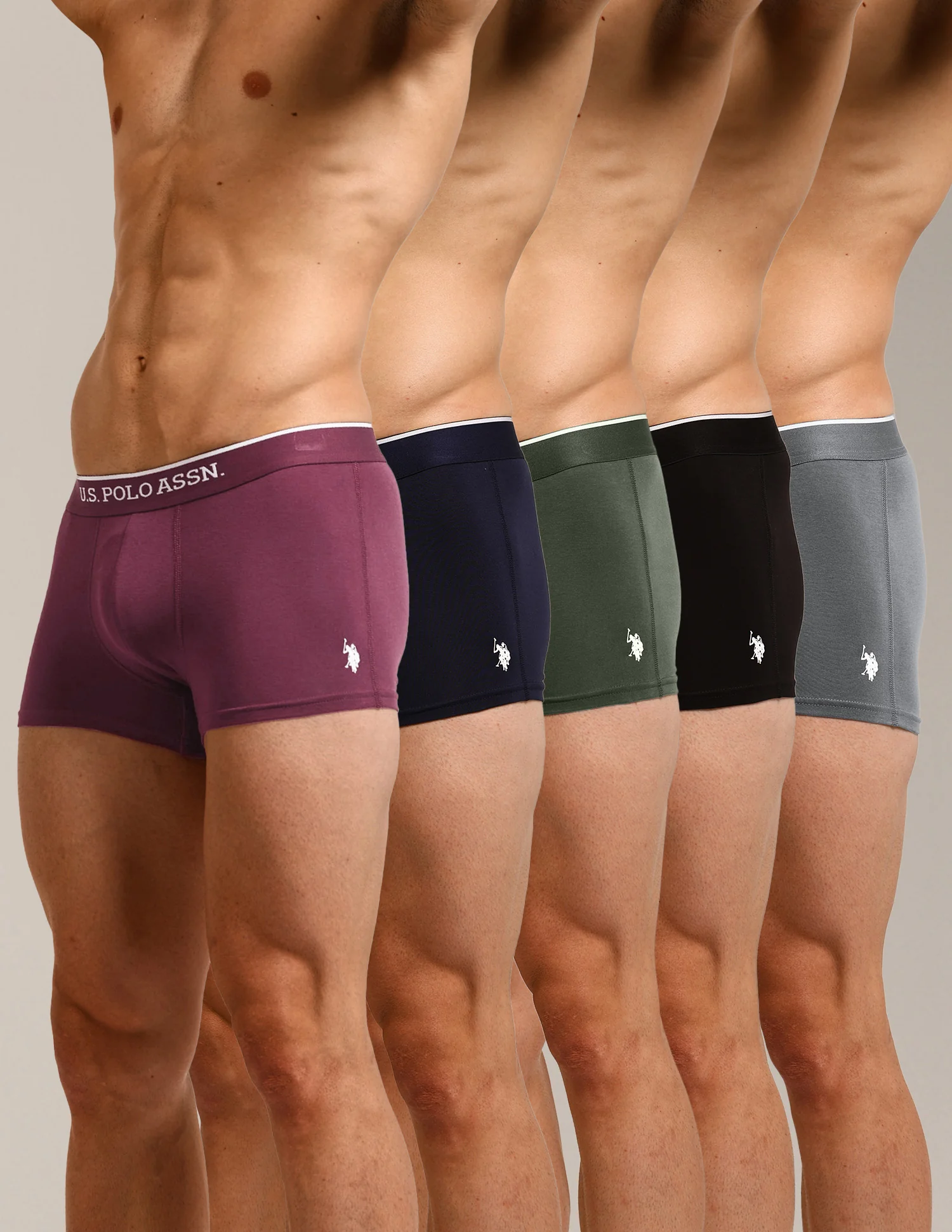 Solid Elastic Waistband ET004-P5 Trunks - Pack Of 5 - Image 10