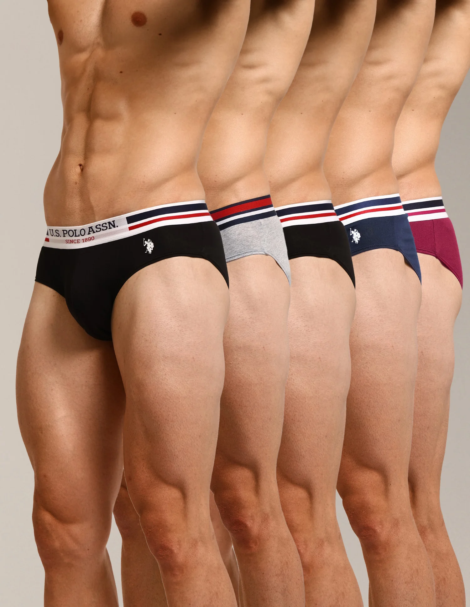 Logo Waistband Solid I006-P5 Briefs - Pack Of 5 - Image 10