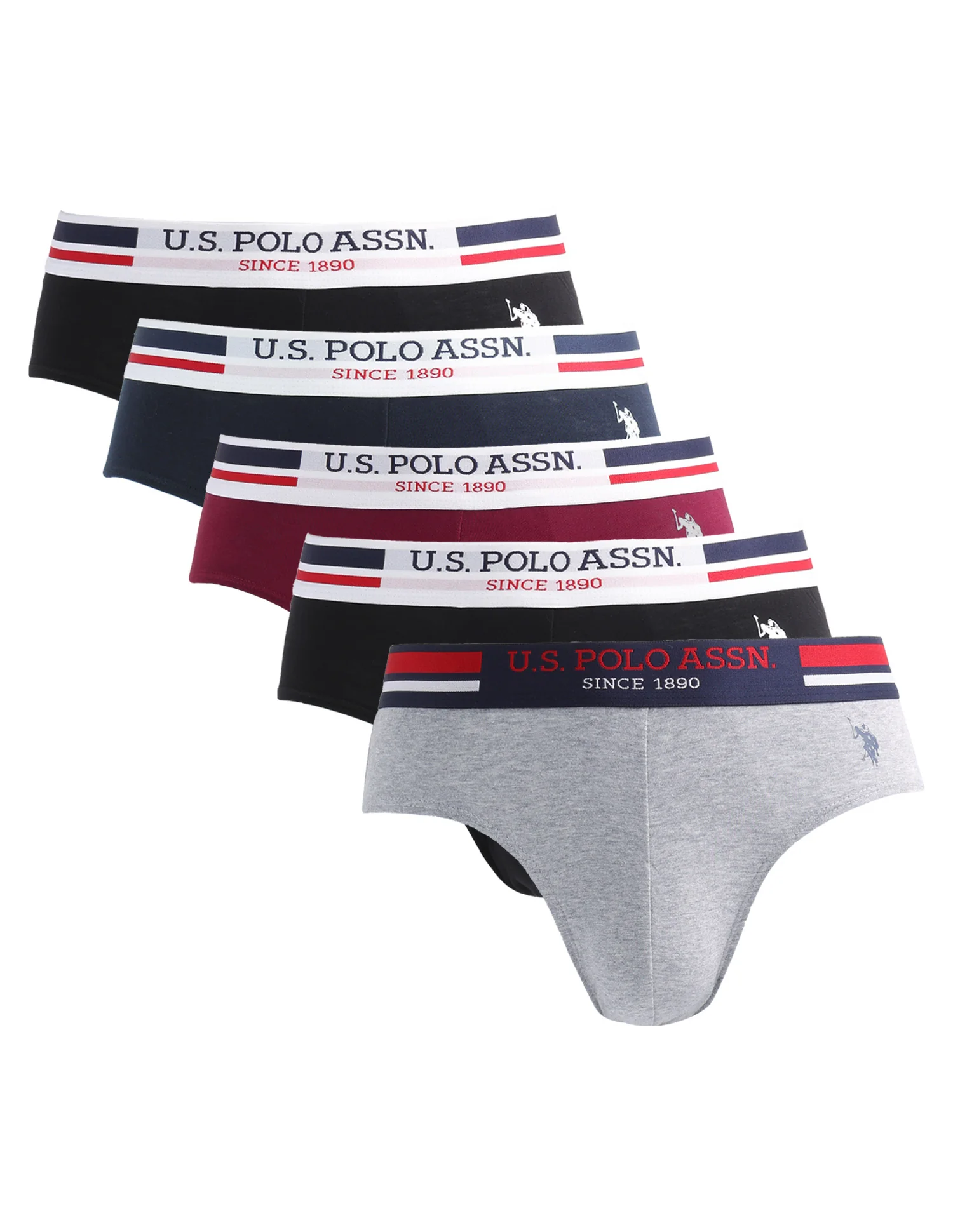 Logo Waistband Solid I006-P5 Briefs - Pack Of 5 - Image 16