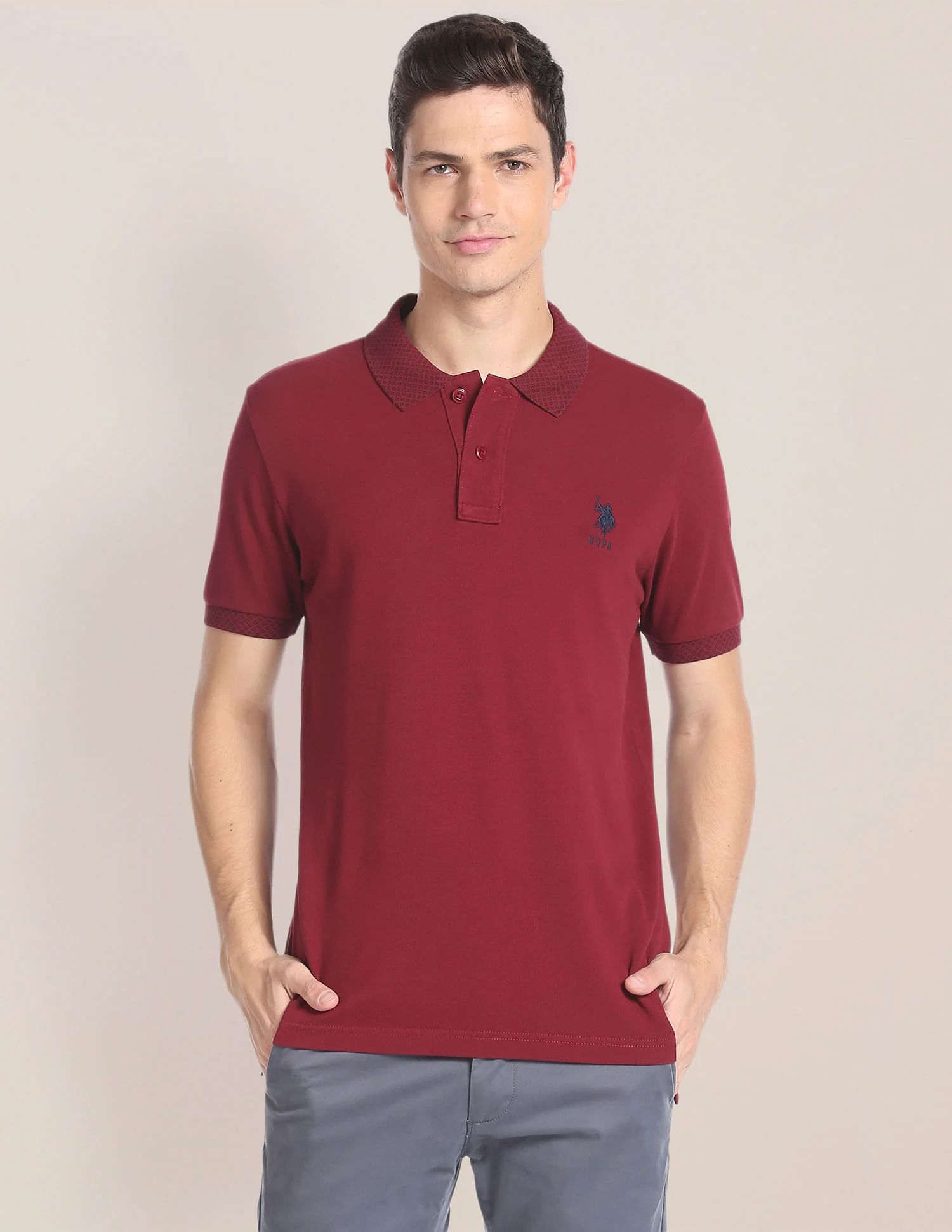 Solid Cotton Polo Shirt - Image 6
