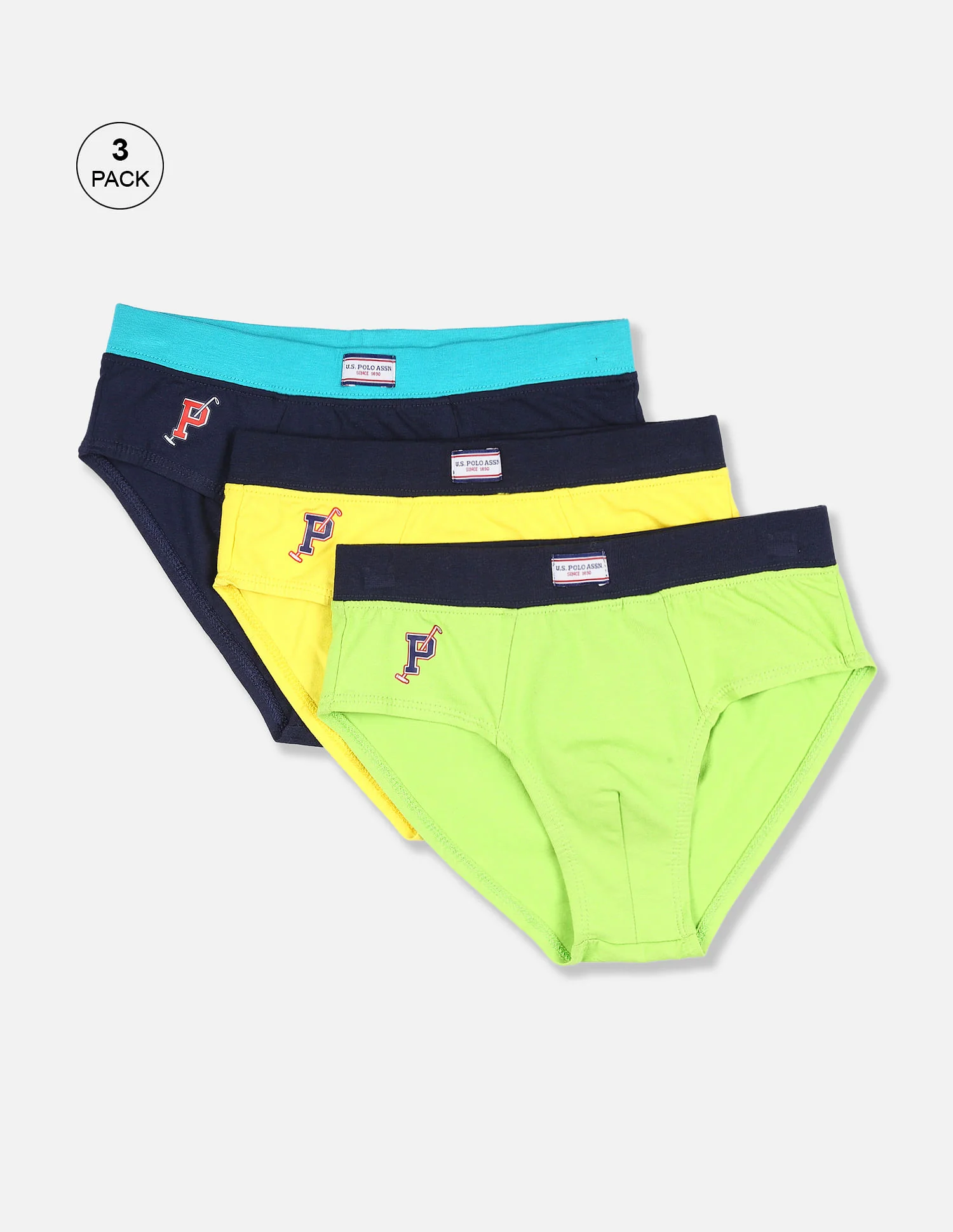 Solid Cotton Spandex IKBA Briefs - Pack Of 3