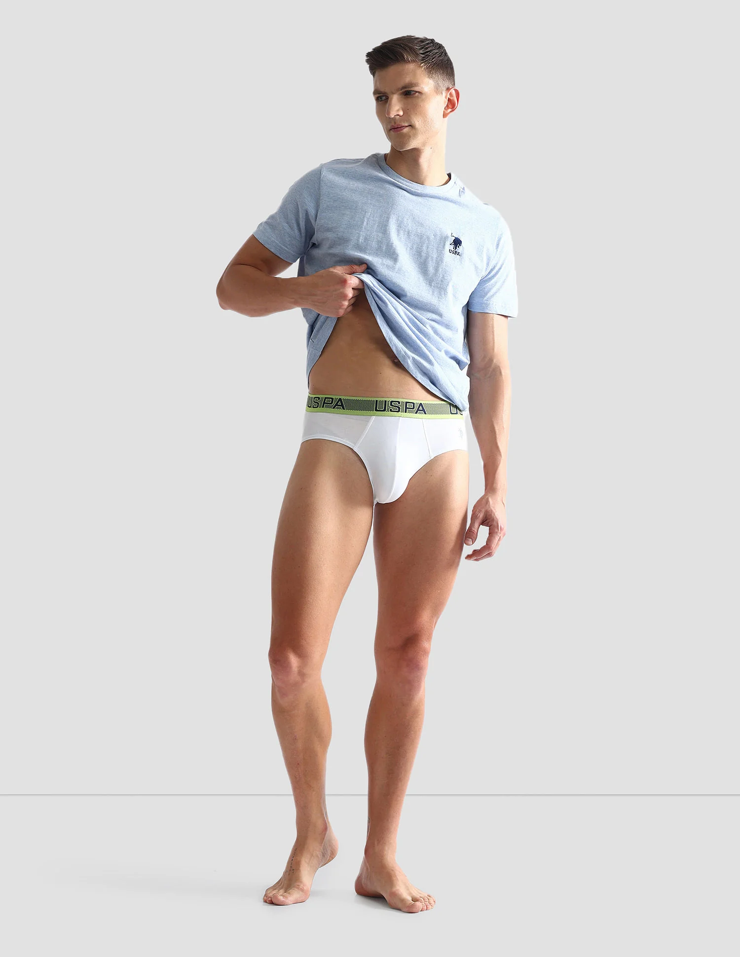 Solid Cotton Spandex OEB04 Briefs - Pack Of 1 - Image 3