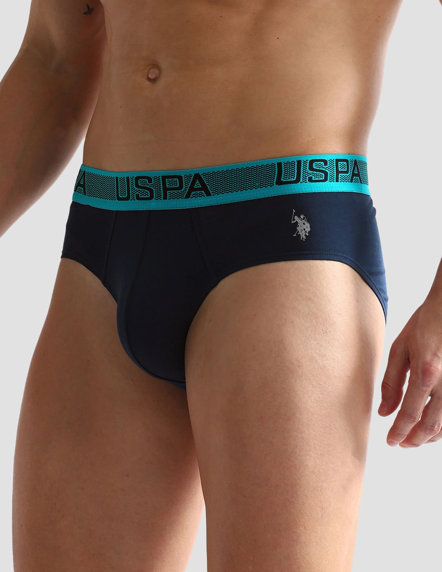 Solid Cotton Spandex OEB04 Briefs - Pack Of 1 - Image 4