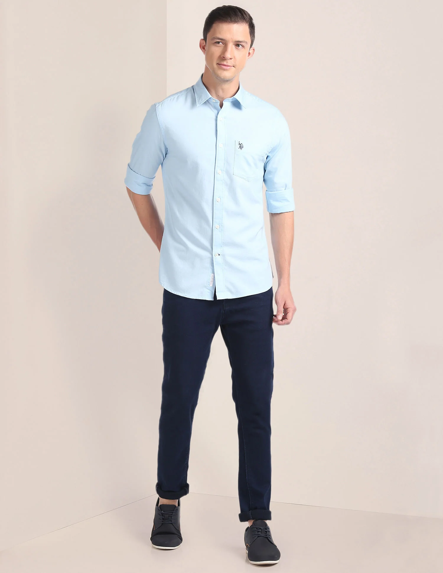 Solid Dobby Casual Shirt - Image 3