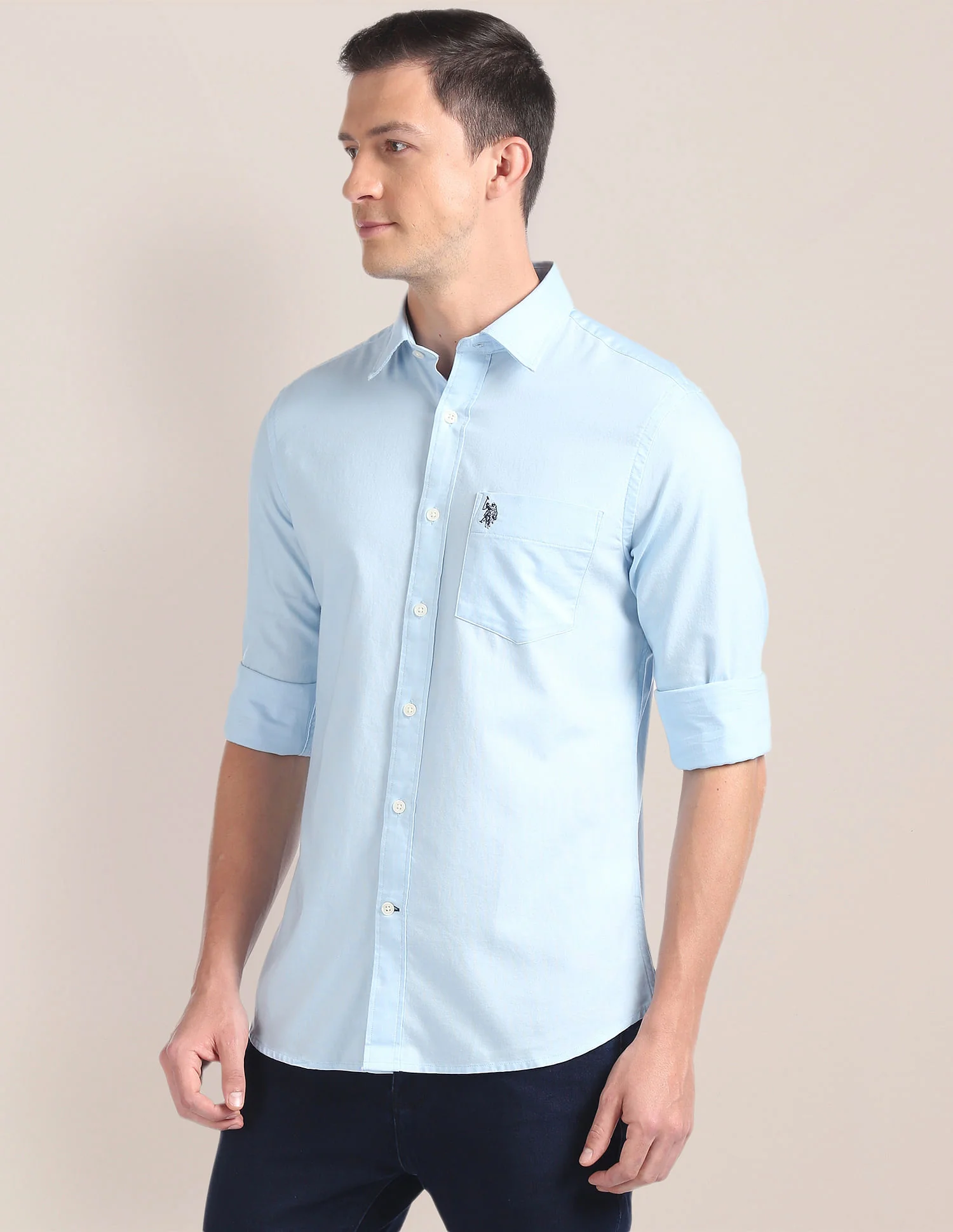 Solid Dobby Casual Shirt - Image 4