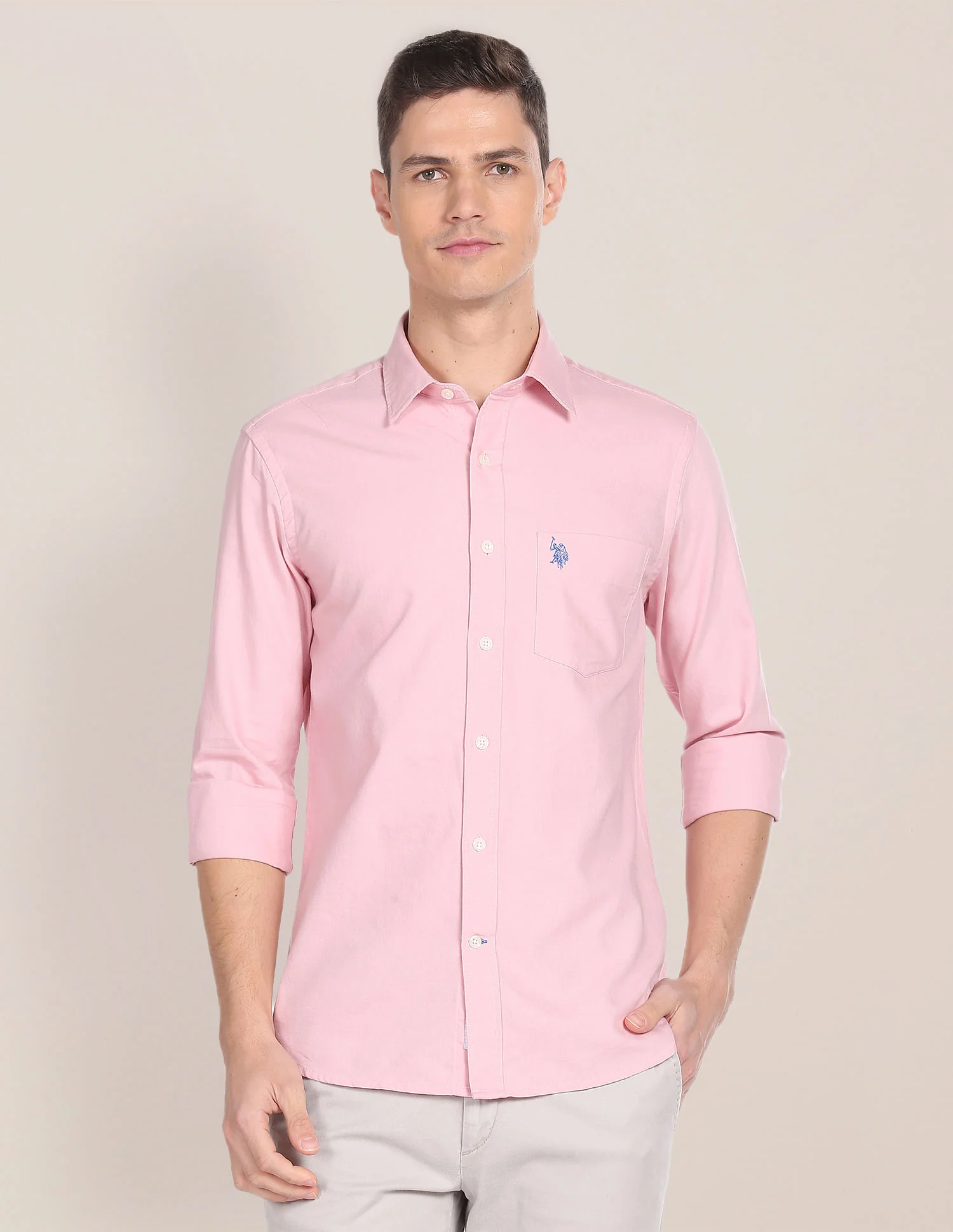 Solid Dobby Cotton Shirt - Image 6