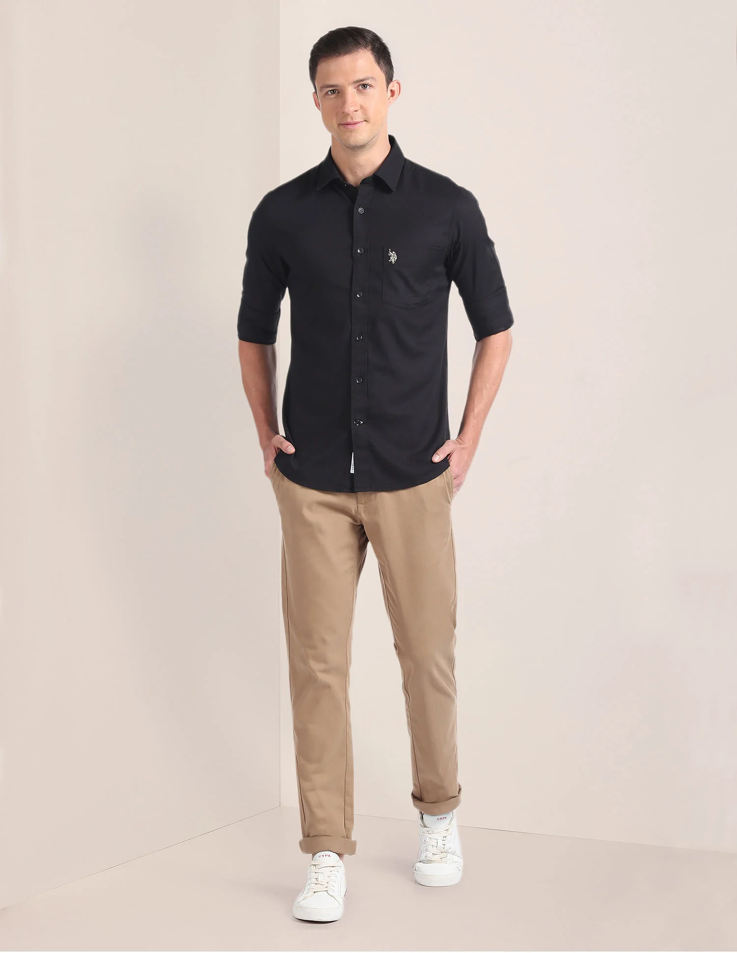 Solid Dobby Cotton Shirt - Image 3