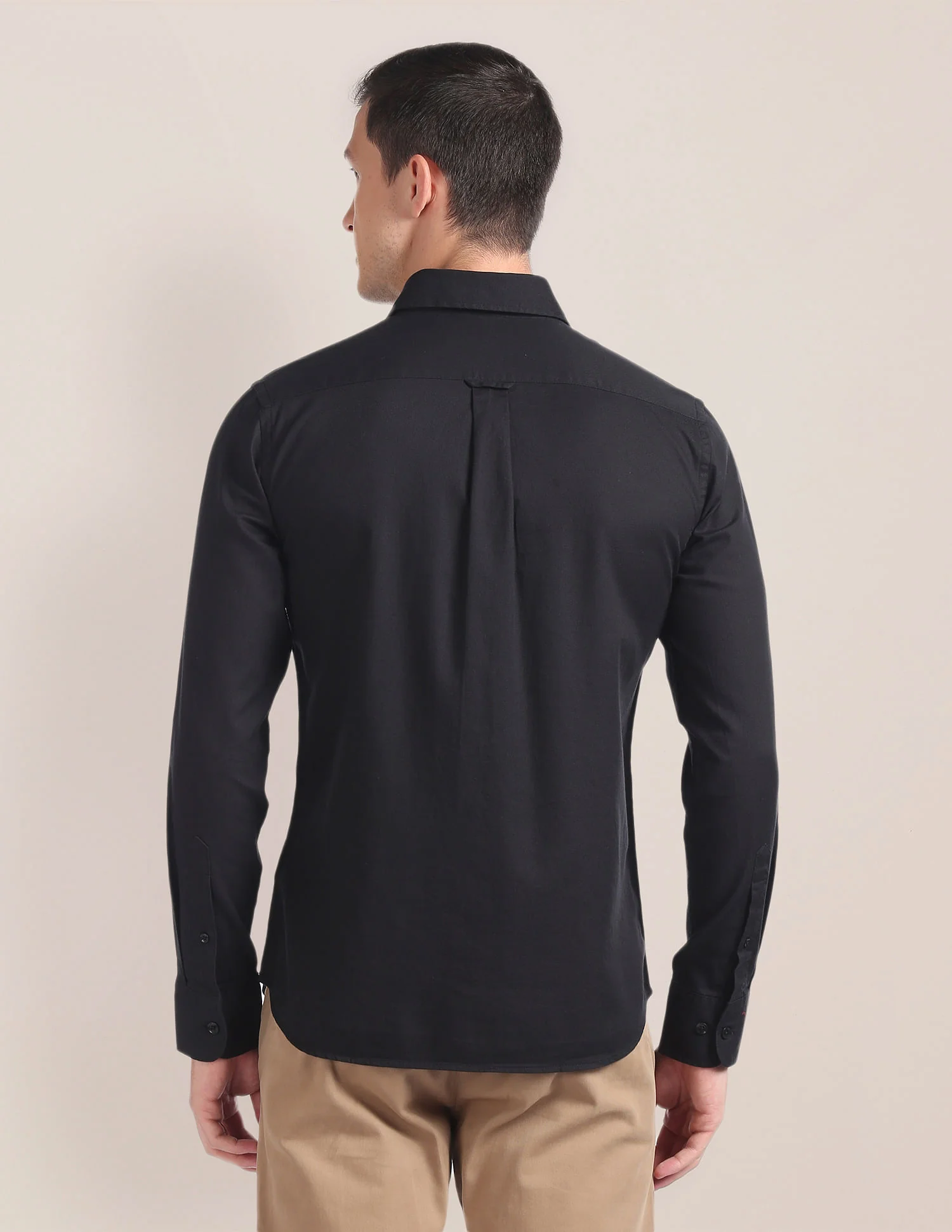 Solid Dobby Cotton Shirt - Image 5