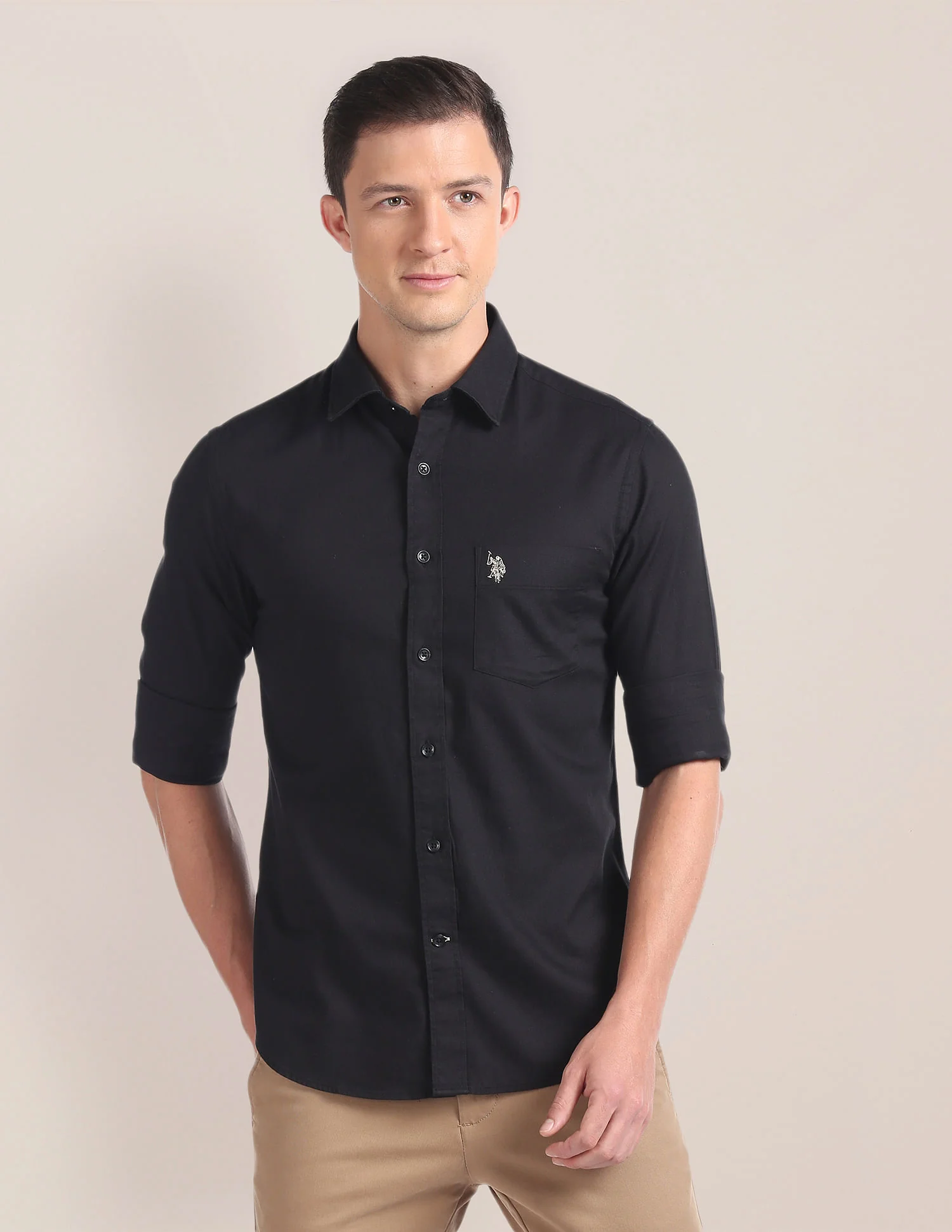 Solid Dobby Cotton Shirt - Image 6