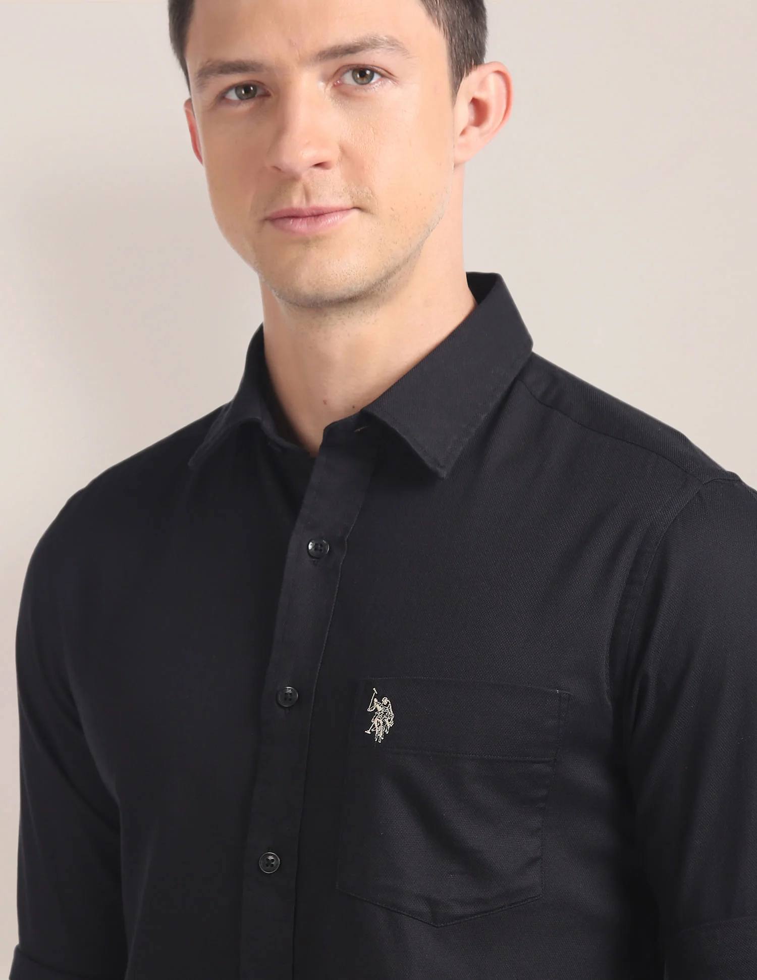 Solid Dobby Cotton Shirt - Image 7
