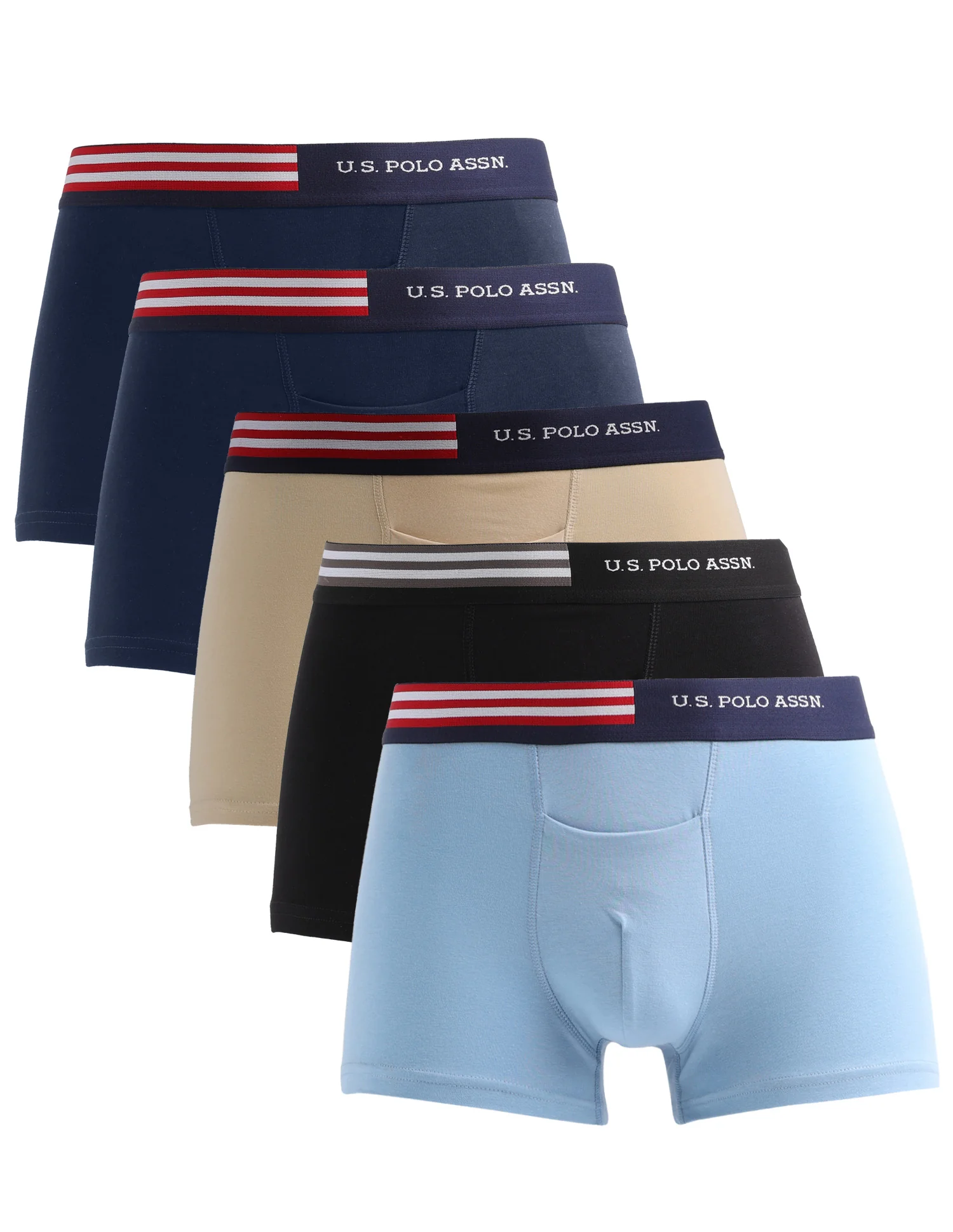 Solid Elastic Waistband OET06-P5 Trunks - Pack Of 5 - Image 16