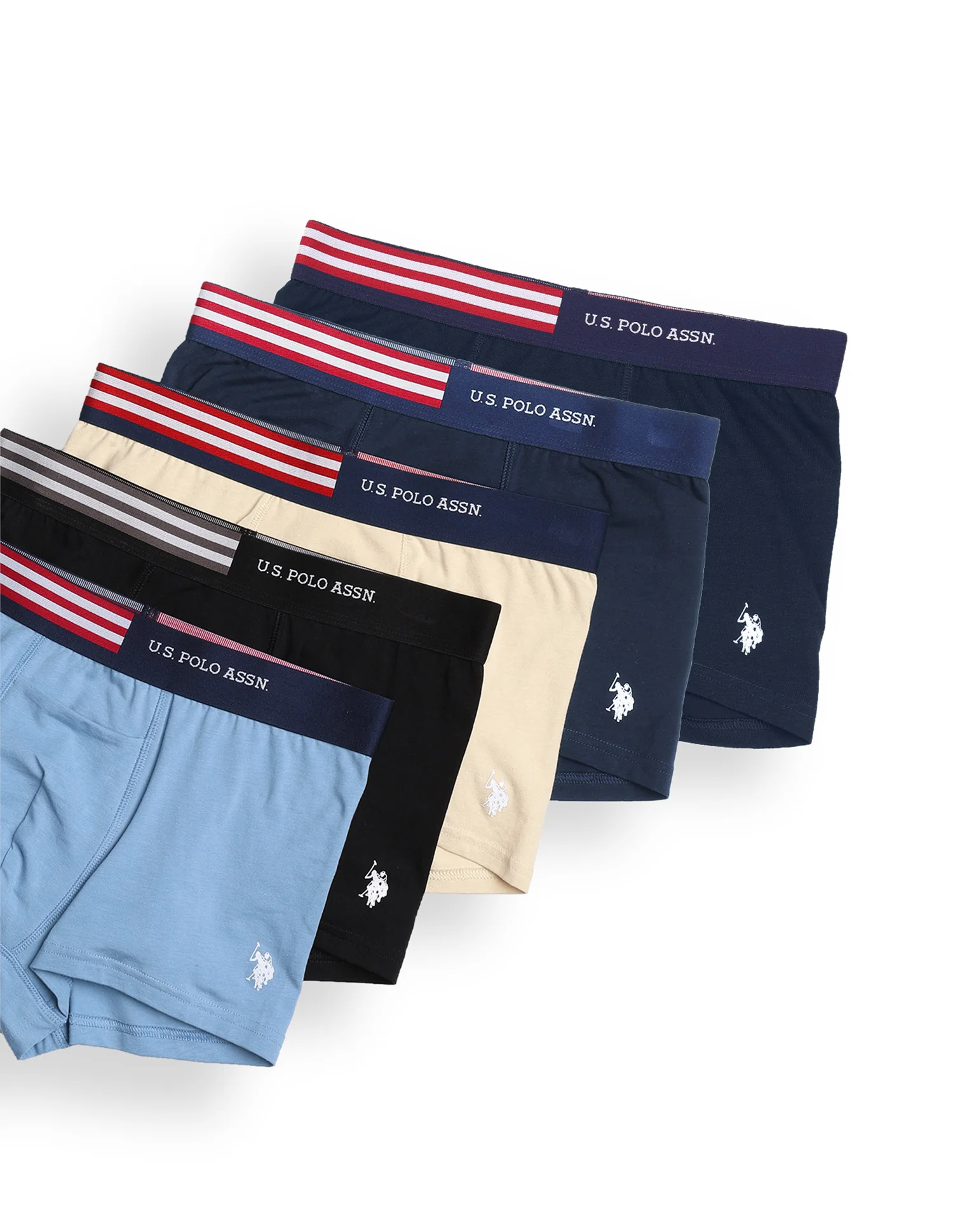 Solid Elastic Waistband OET06-P5 Trunks - Pack Of 5 - Image 2