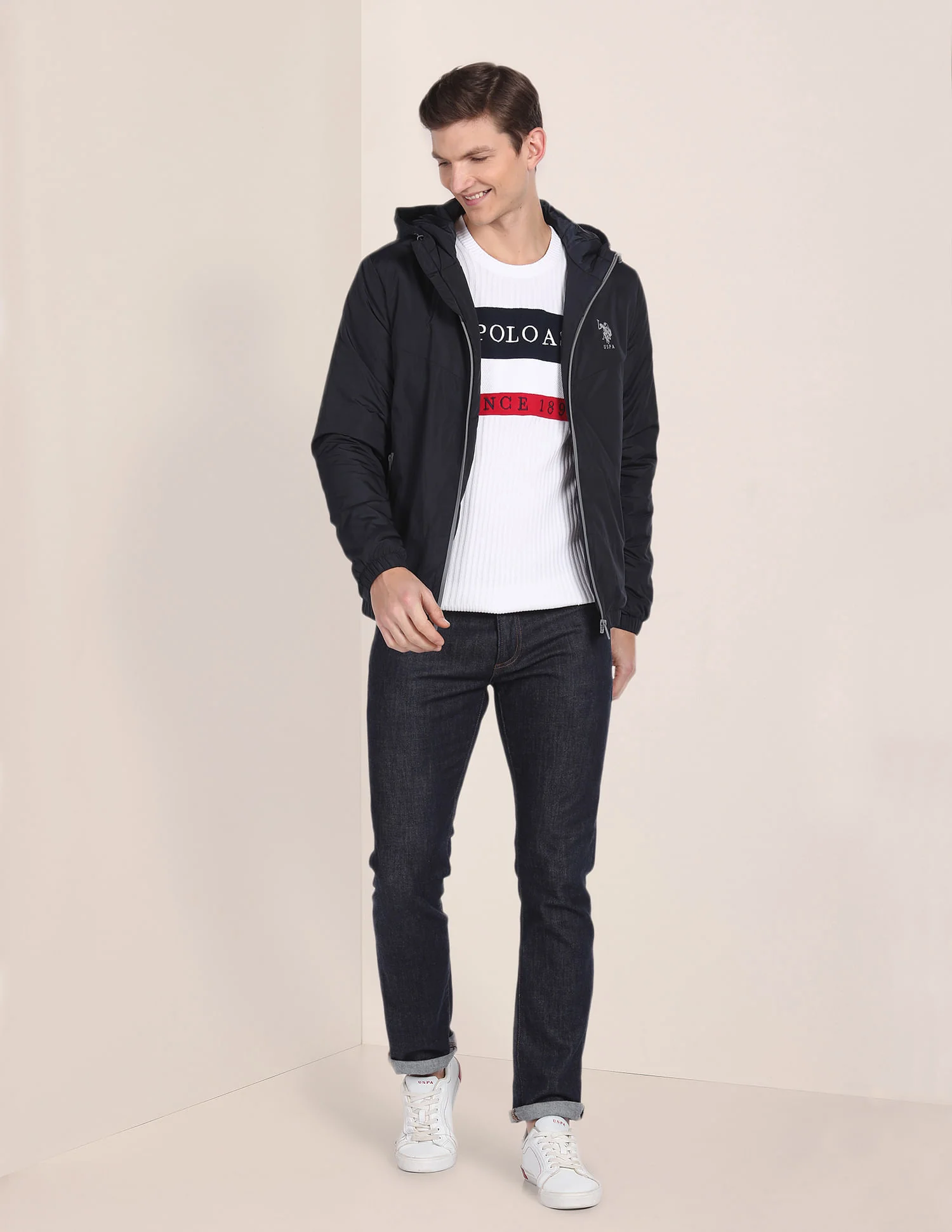 Solid Hooded Jacket - Image 3