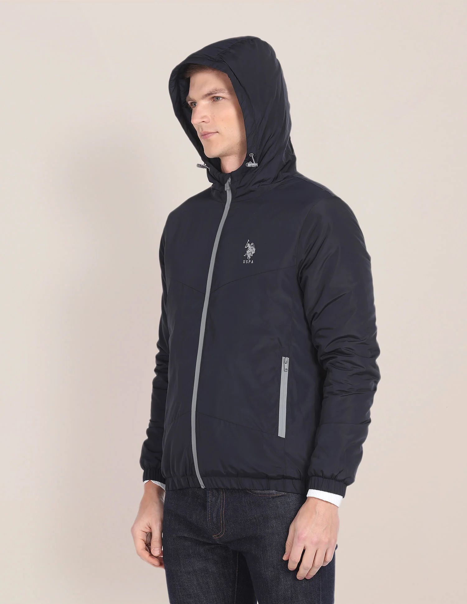 Solid Hooded Jacket - Image 4