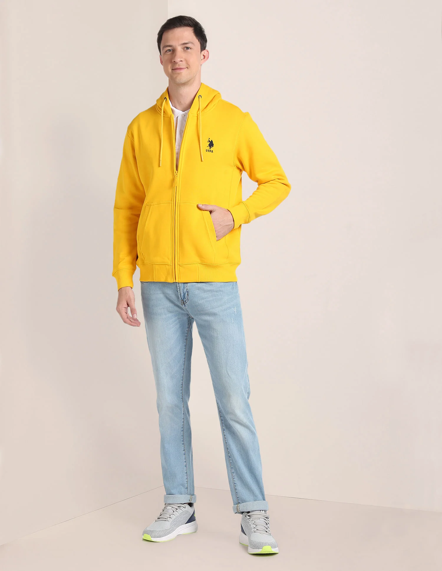 Solid Hooded Sweatshirt - Image 3