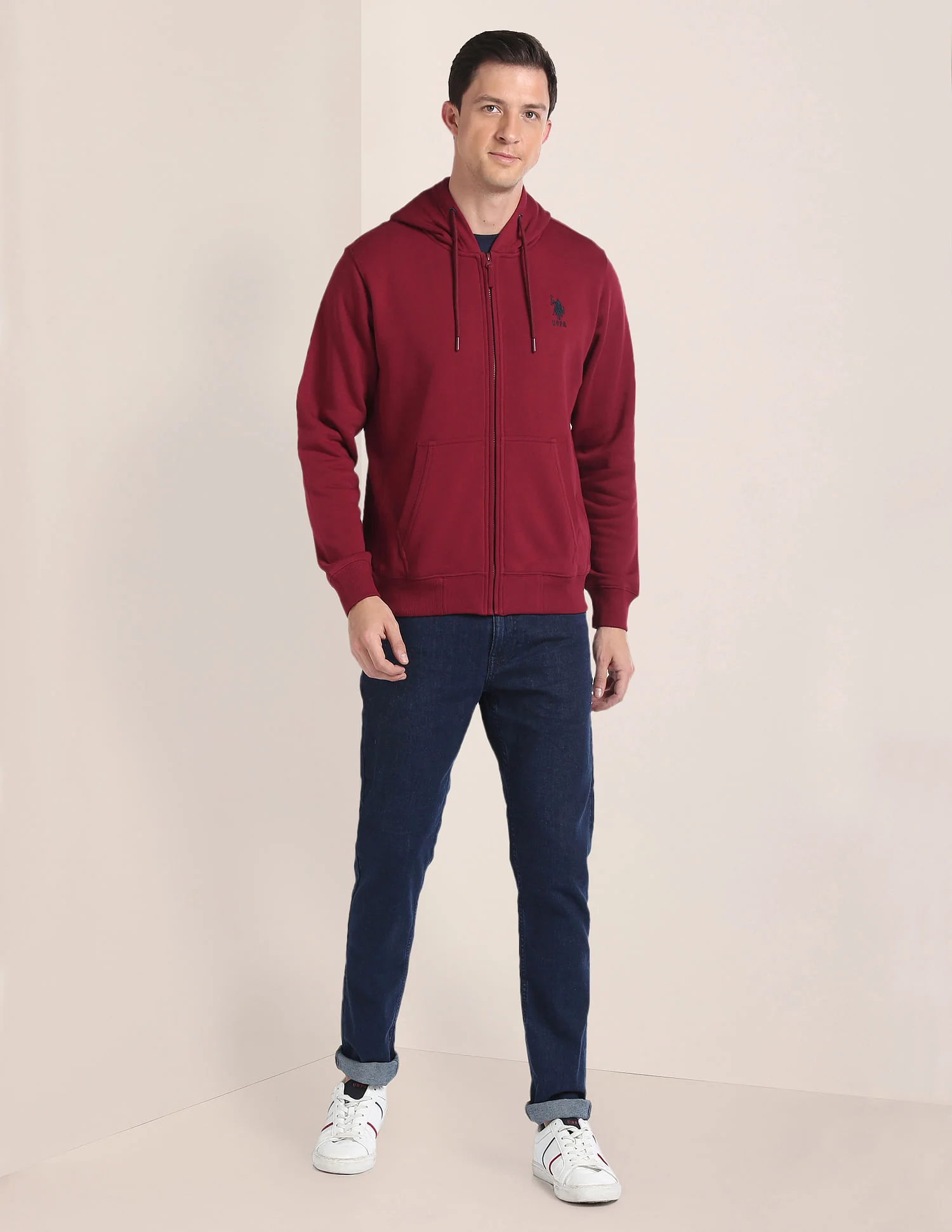 Solid Hooded Sweatshirt - Image 3