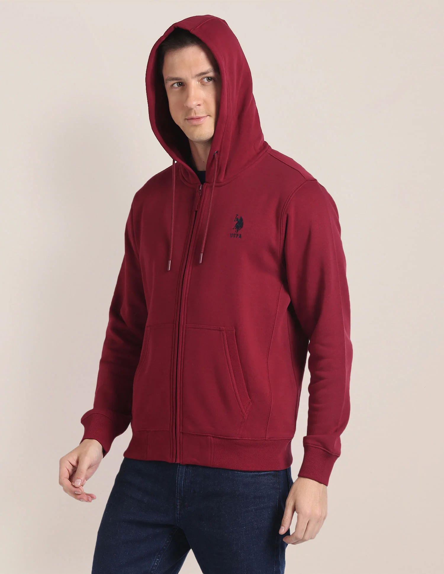 Solid Hooded Sweatshirt - Image 4