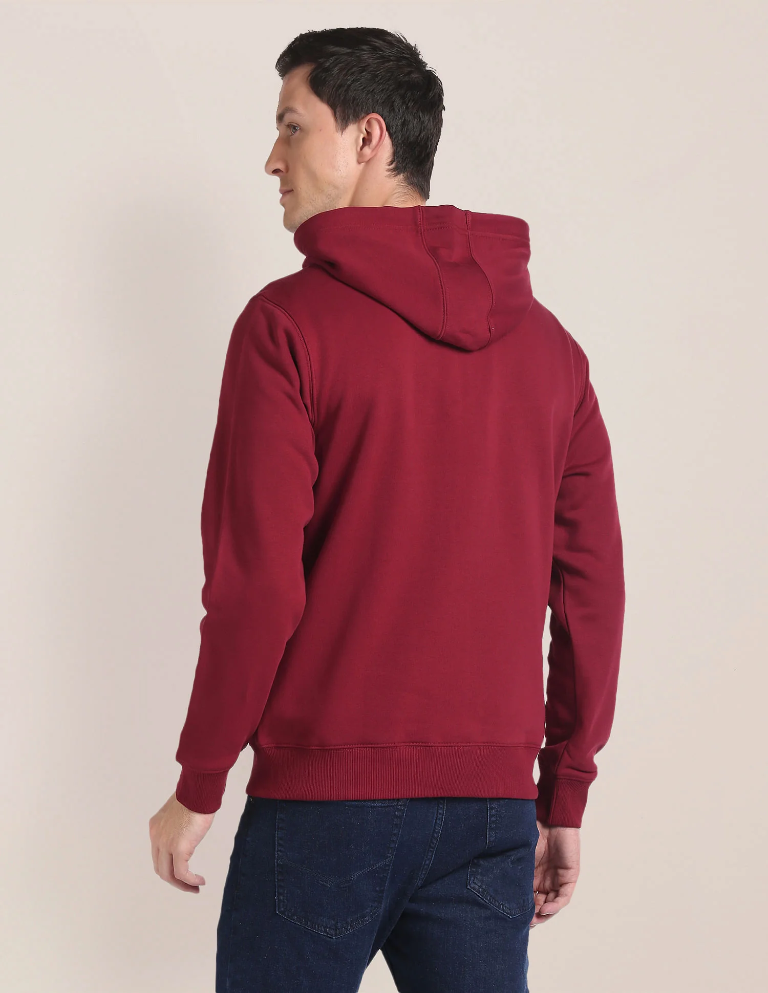 Solid Hooded Sweatshirt - Image 5