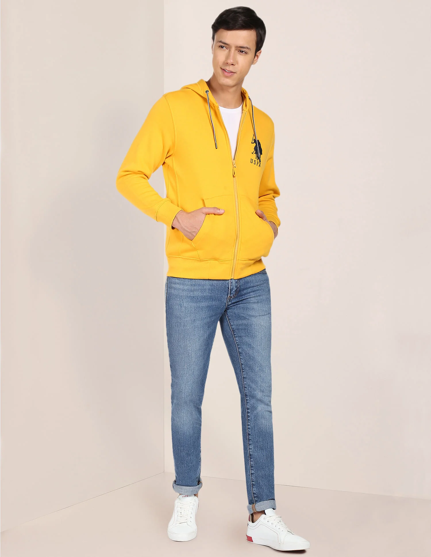 Solid Hooded Sweatshirt - Image 3