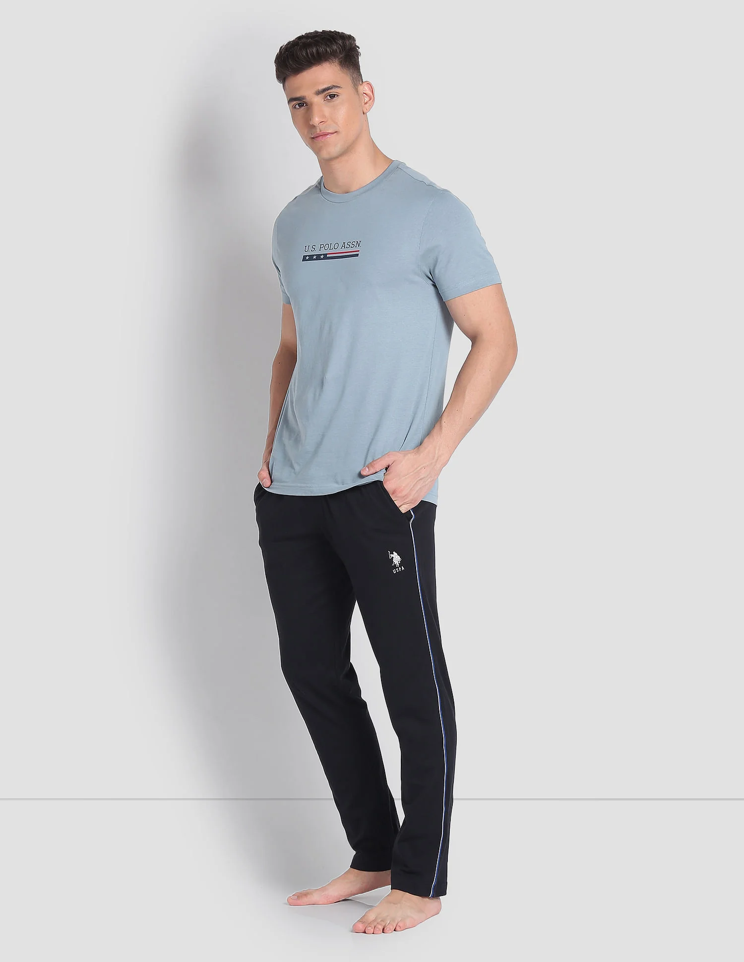 Men Solid LR001 Lounge Track Pants - Image 3