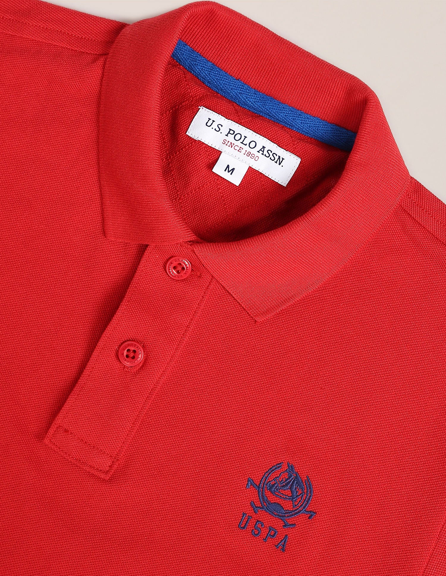 Solid Pique Knit Polo Shirt - Image 2