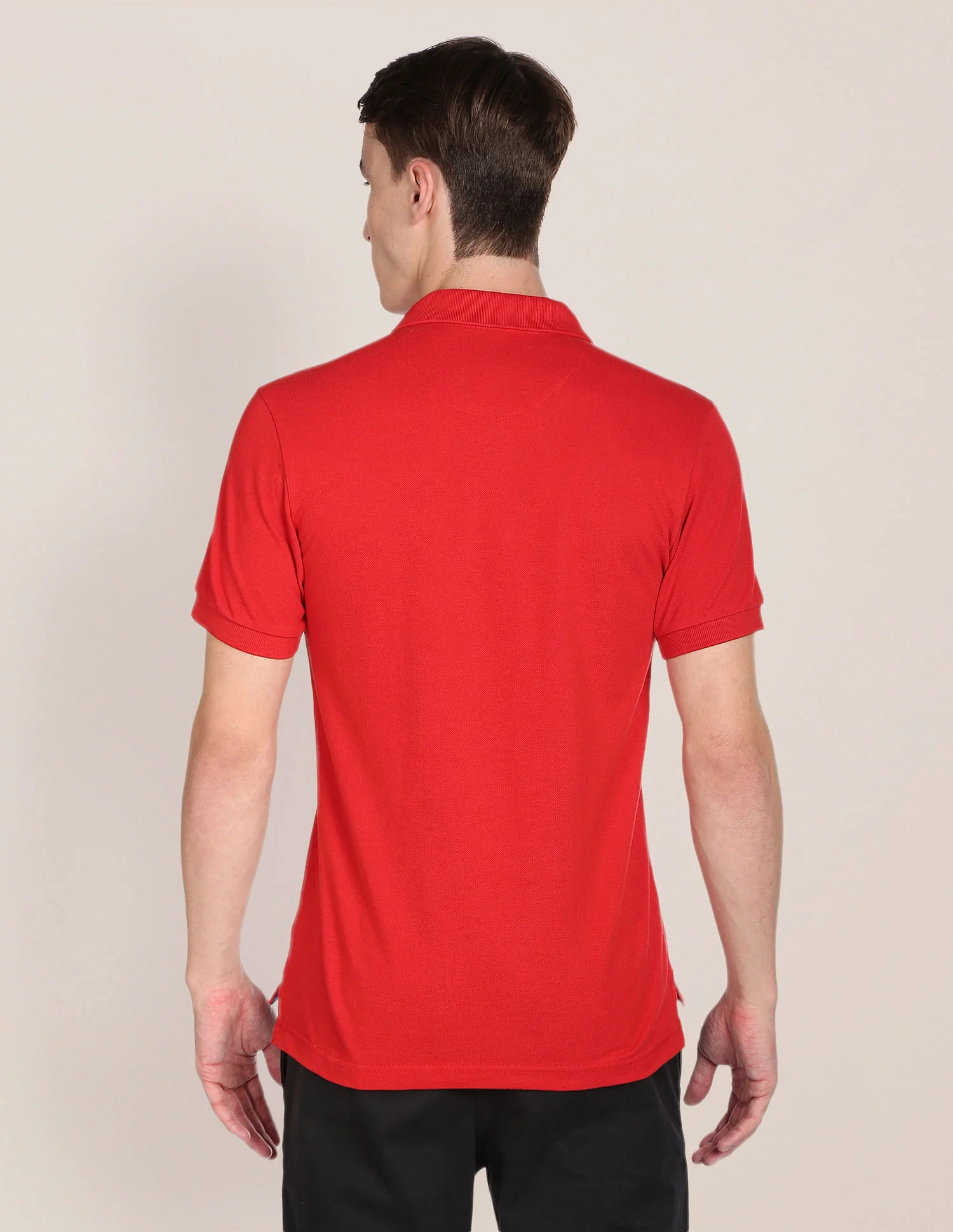 Solid Pique Knit Polo Shirt - Image 5