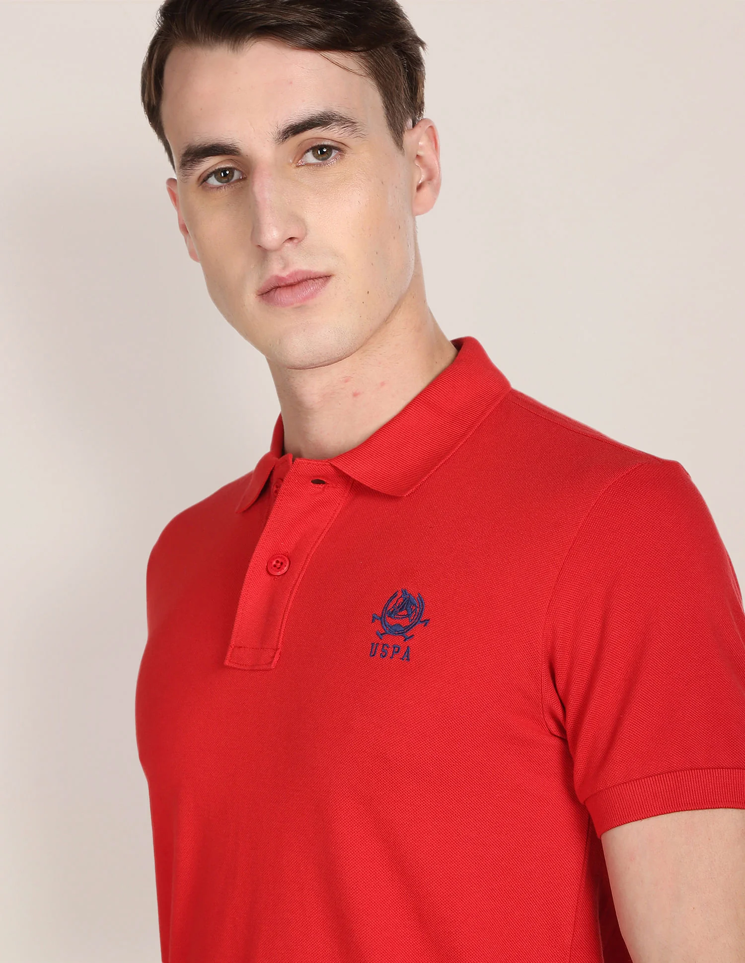 Solid Pique Knit Polo Shirt - Image 7
