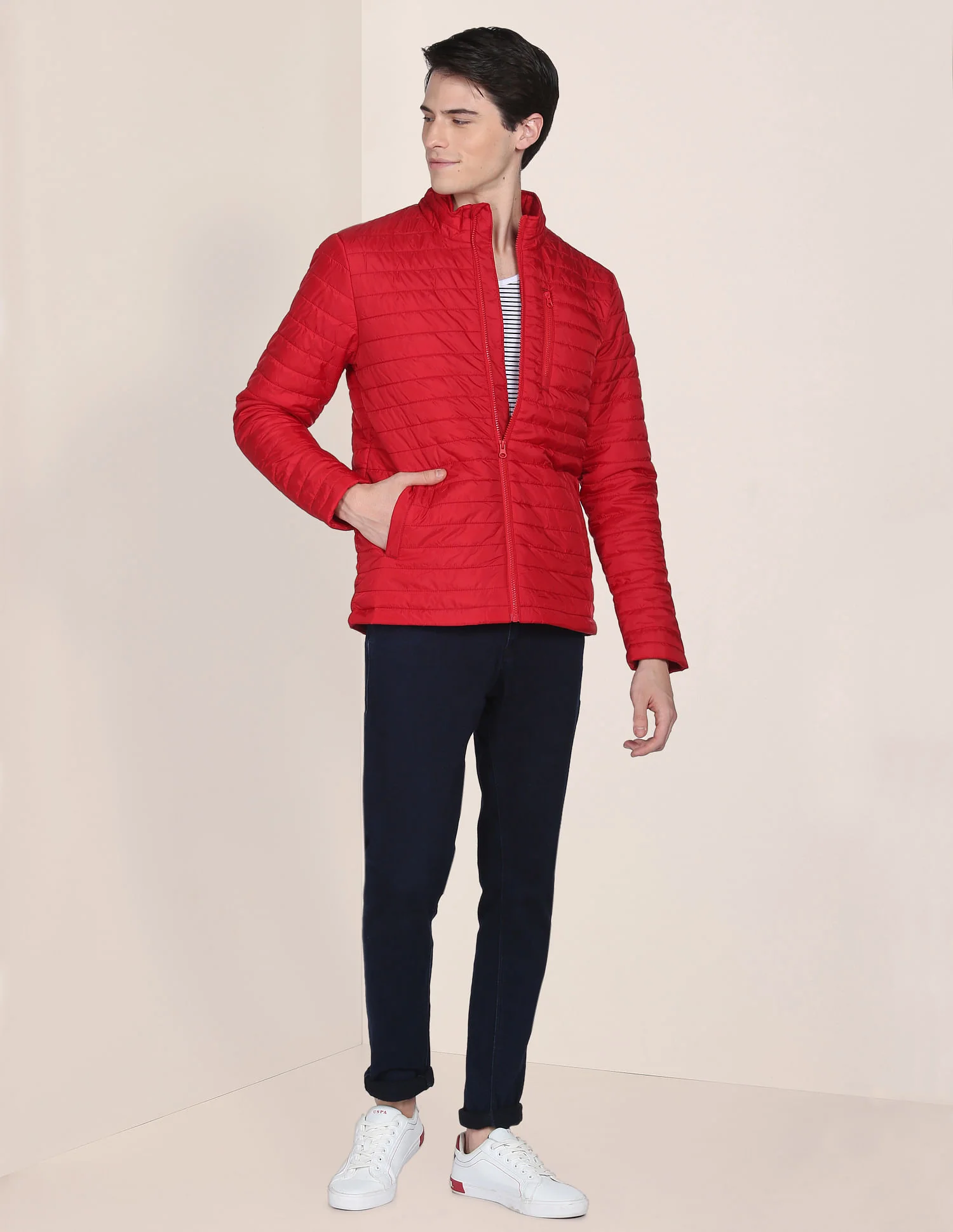 Solid Polyester Puffer Jacket - Image 3