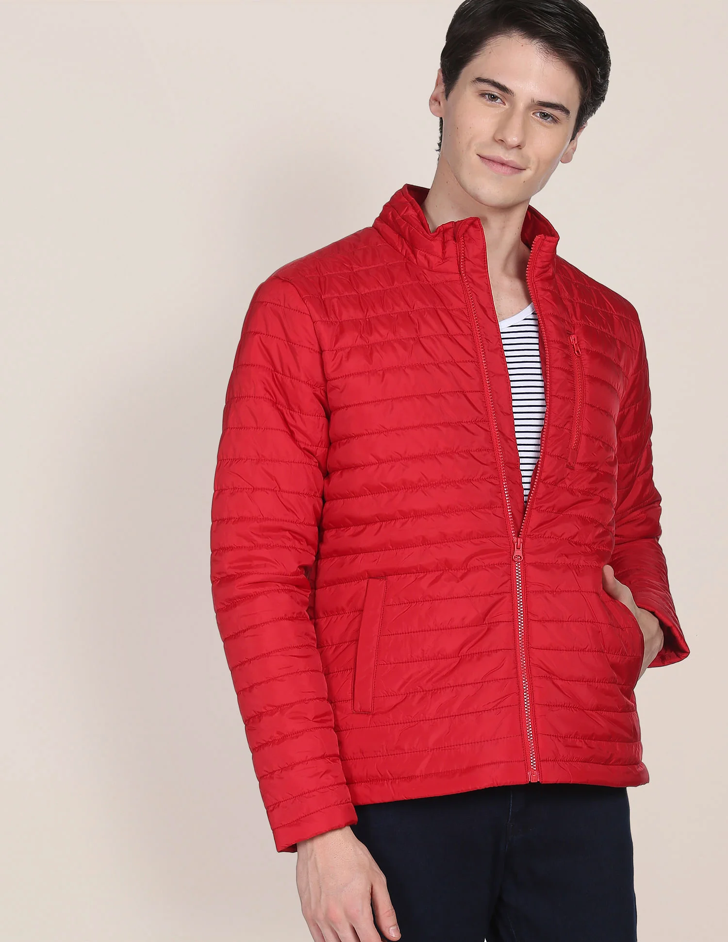 Solid Polyester Puffer Jacket - Image 7