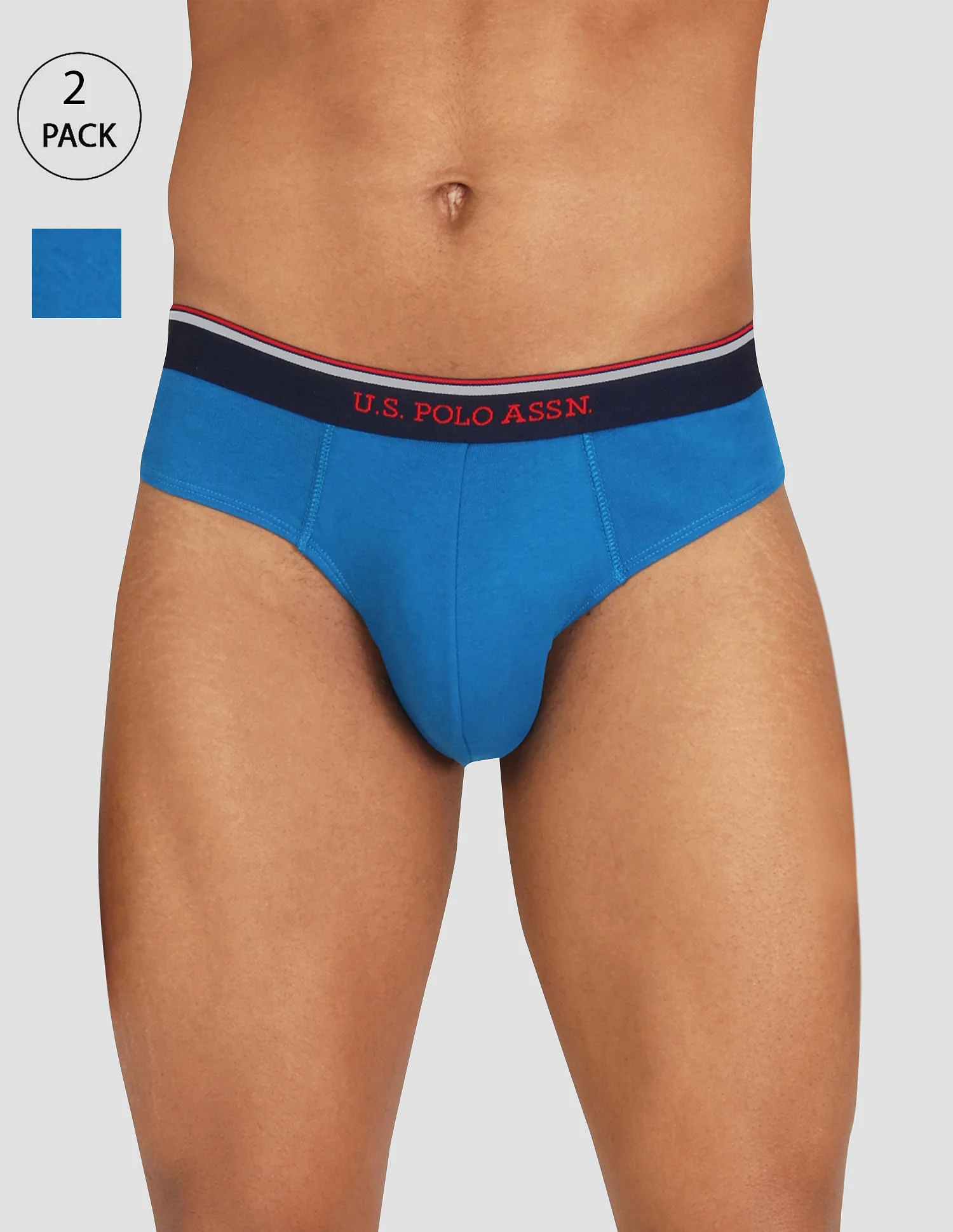 Solid Rib Knit Cotton I666 Briefs - Pack Of 2