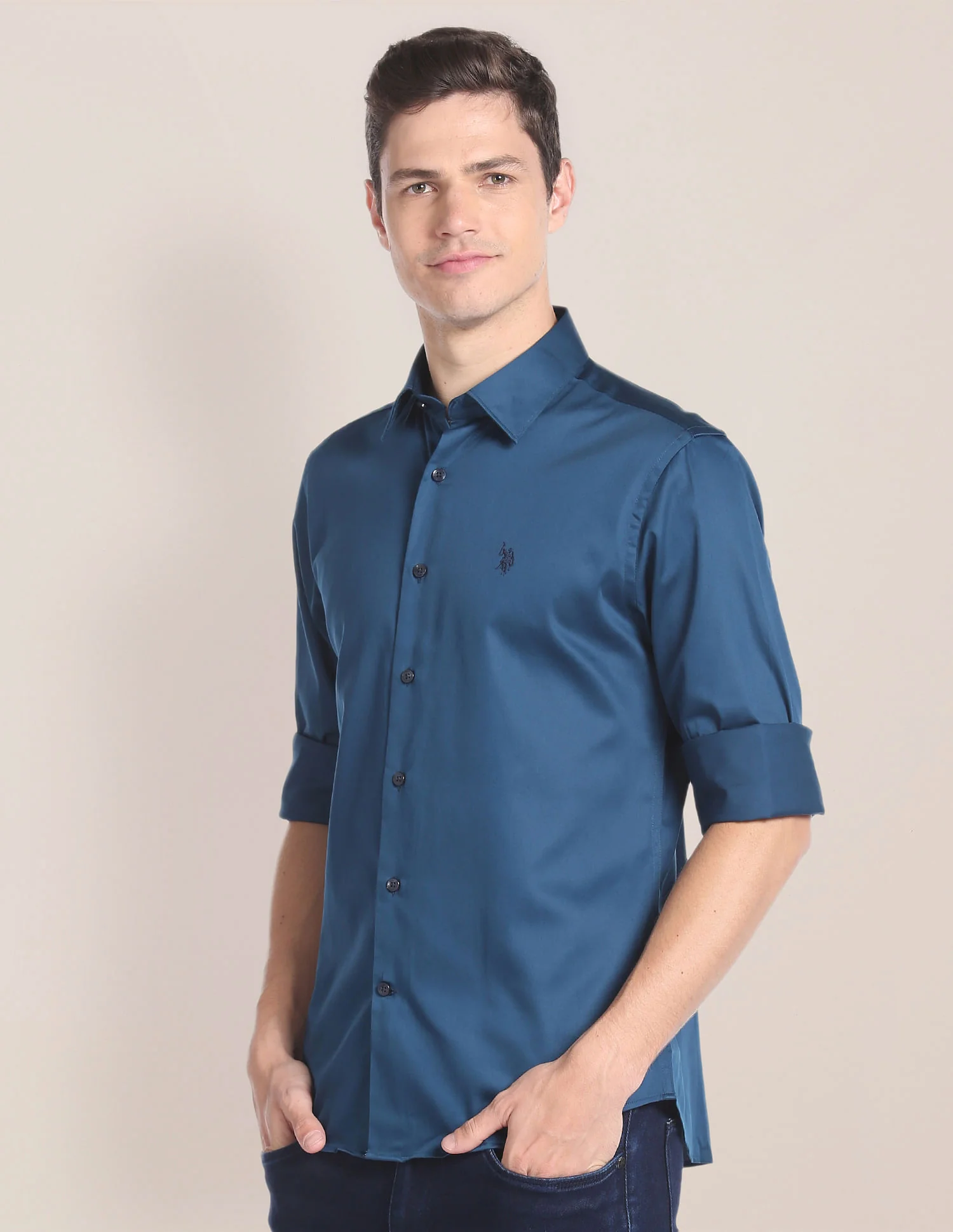 Solid Sateen Shirt - Image 4