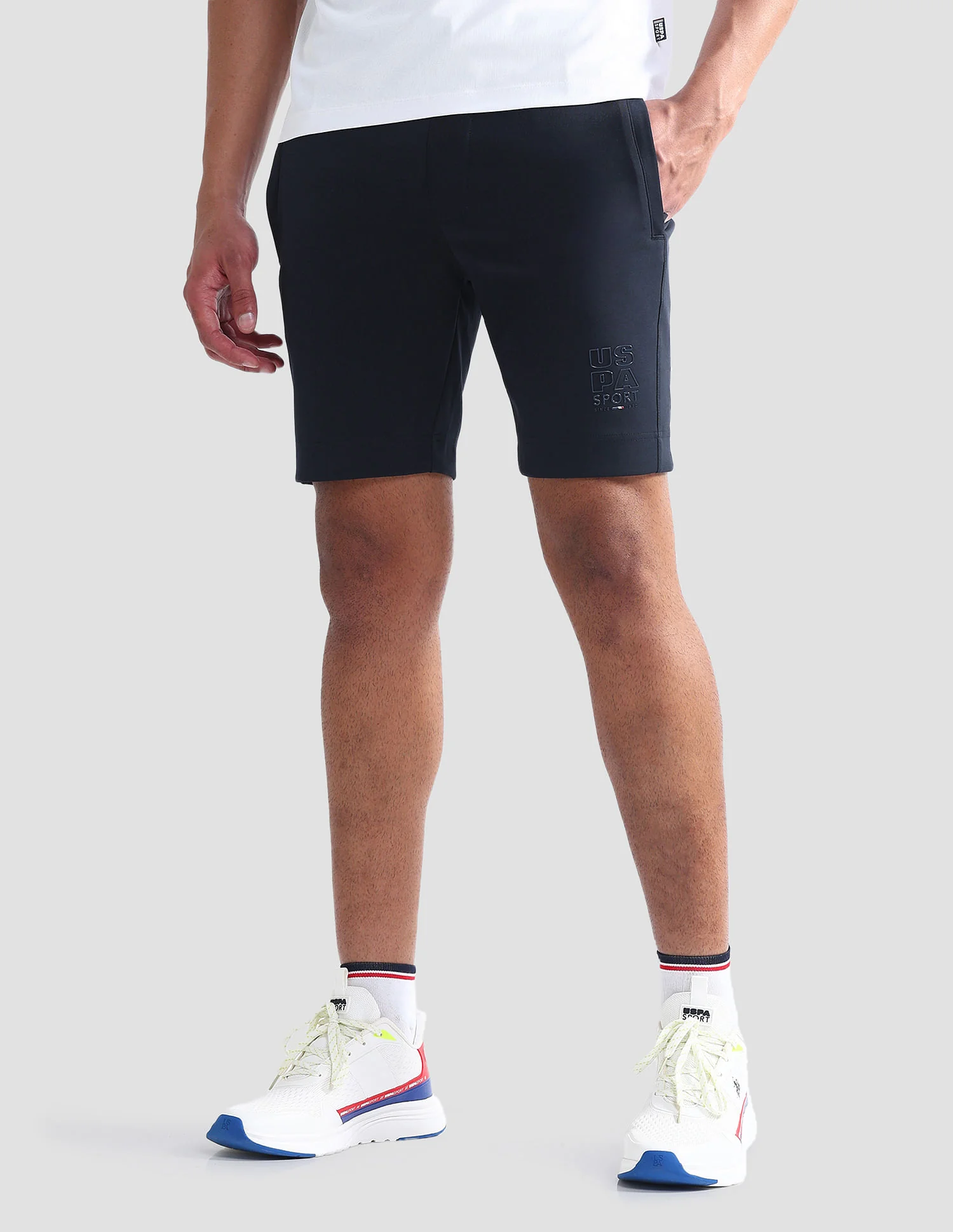 Solid Slim Fit Active Shorts - Image 3