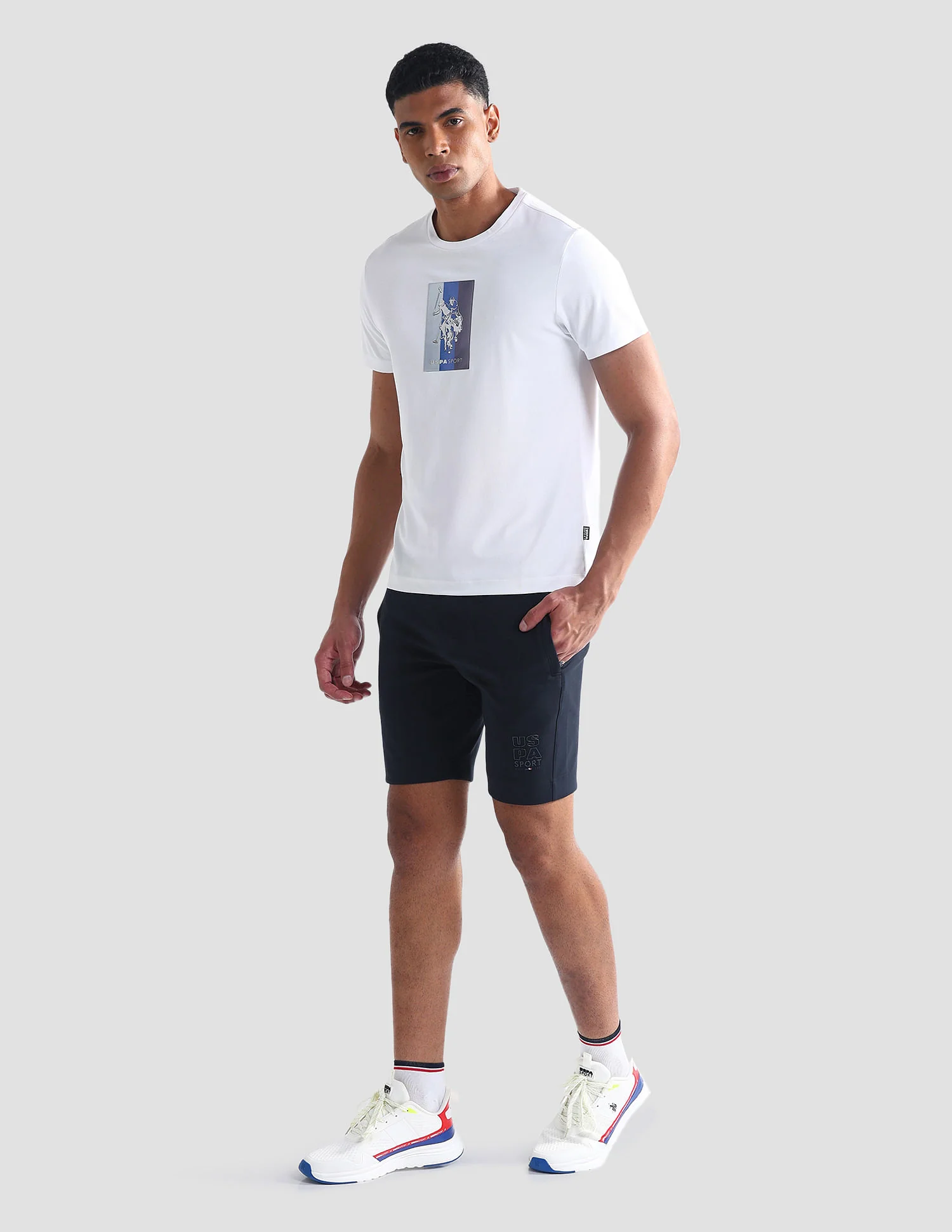 Solid Slim Fit Active Shorts - Image 4