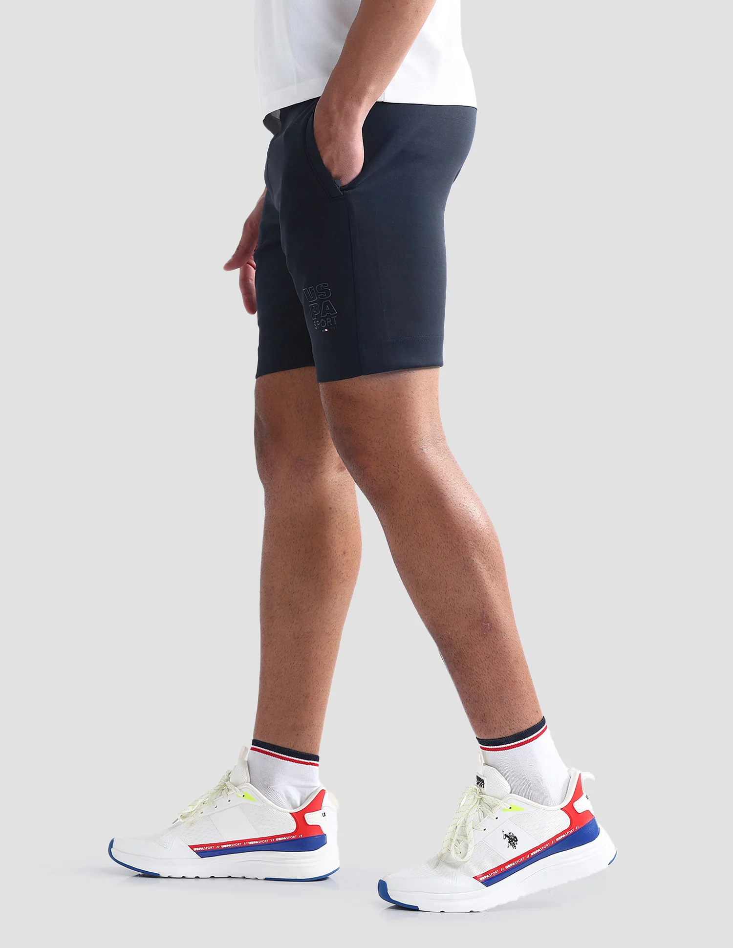 Solid Slim Fit Active Shorts - Image 5