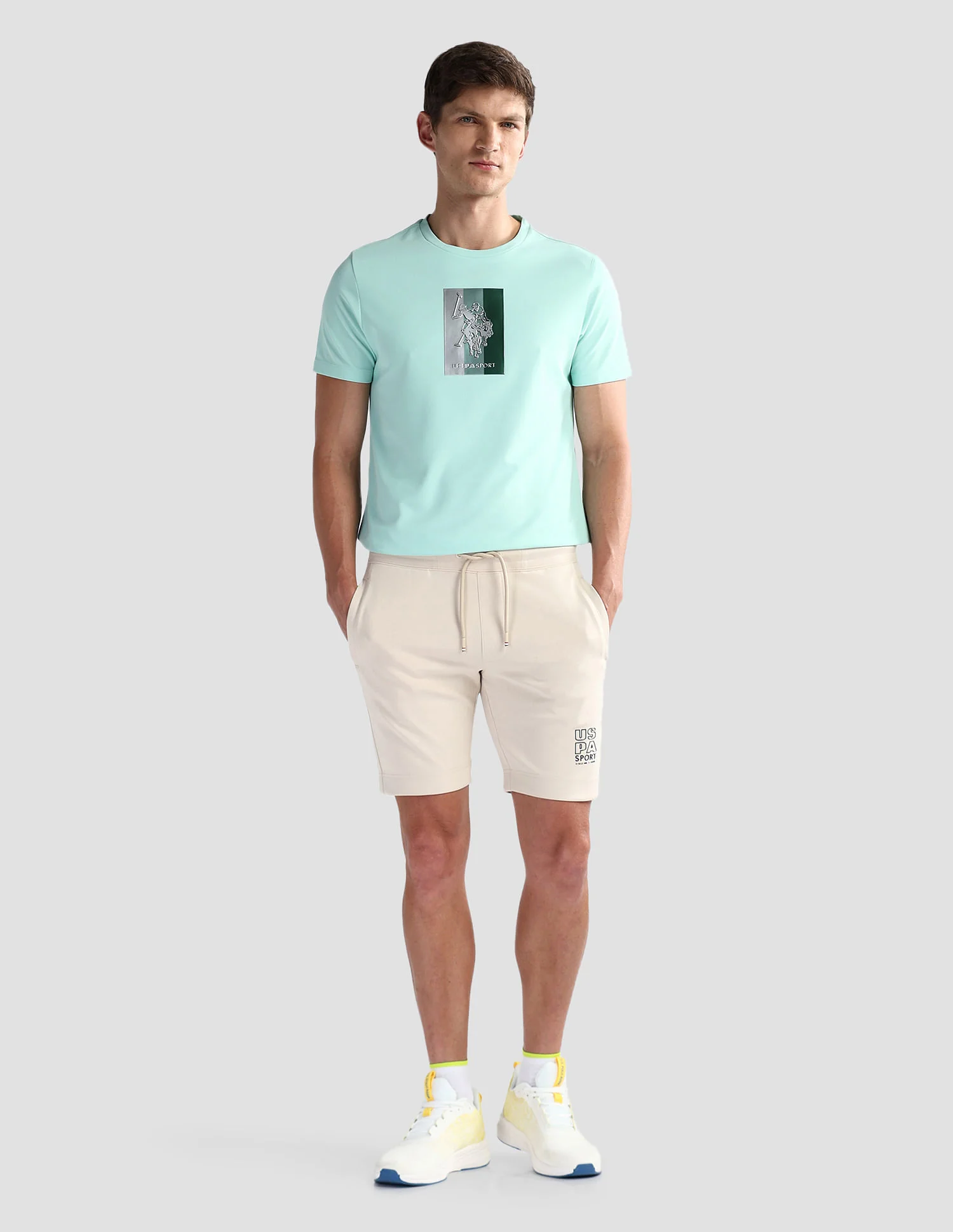 Solid Slim Fit Active Shorts - Image 4